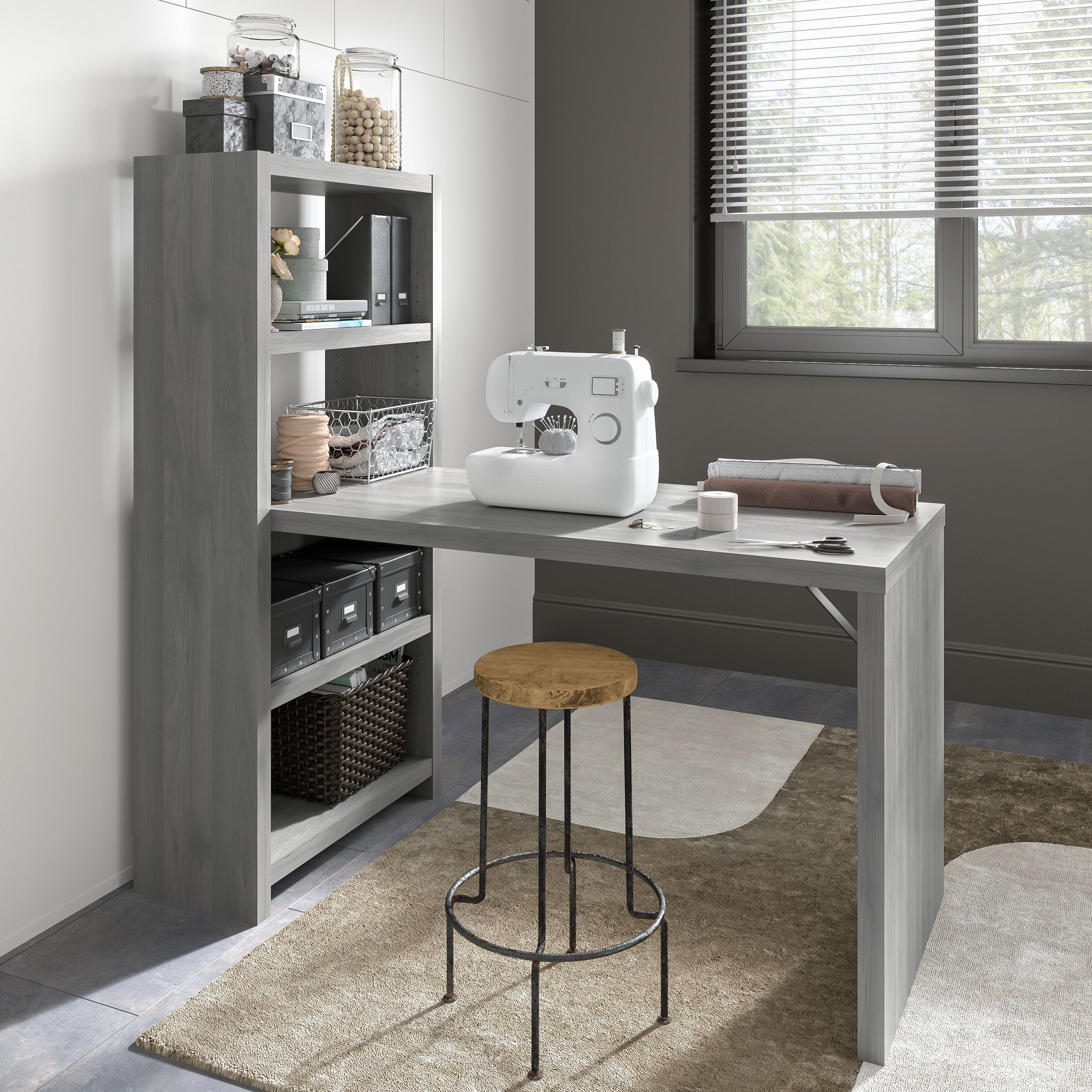 Shop Bush Business Furniture Echo 56W Craft Table 01 ECH023MG #color_modern gray