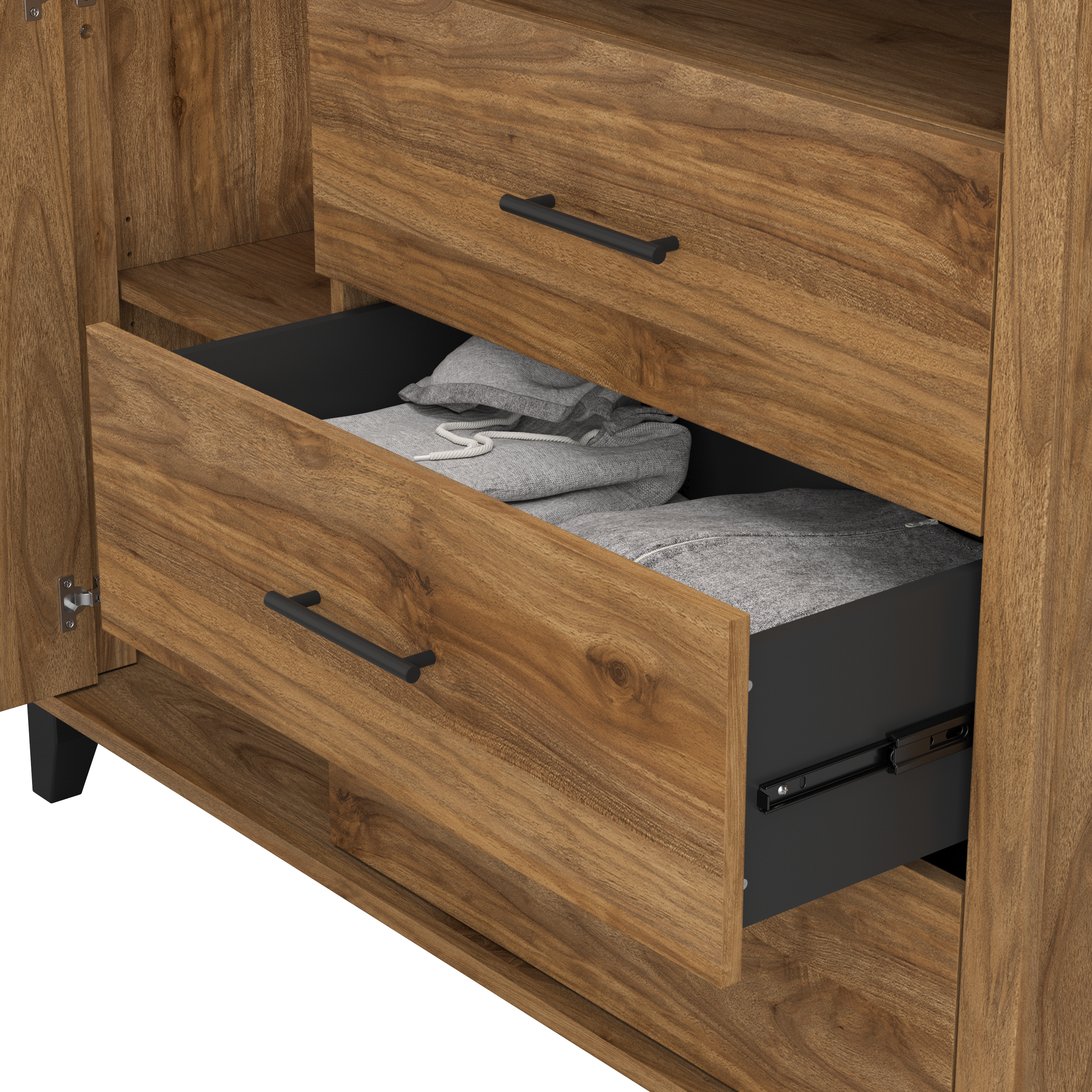 Shop Bush Furniture Somerset Tall Sideboard Buffet Cabinet 07 STV148FWK-Z1 #color_fresh walnut