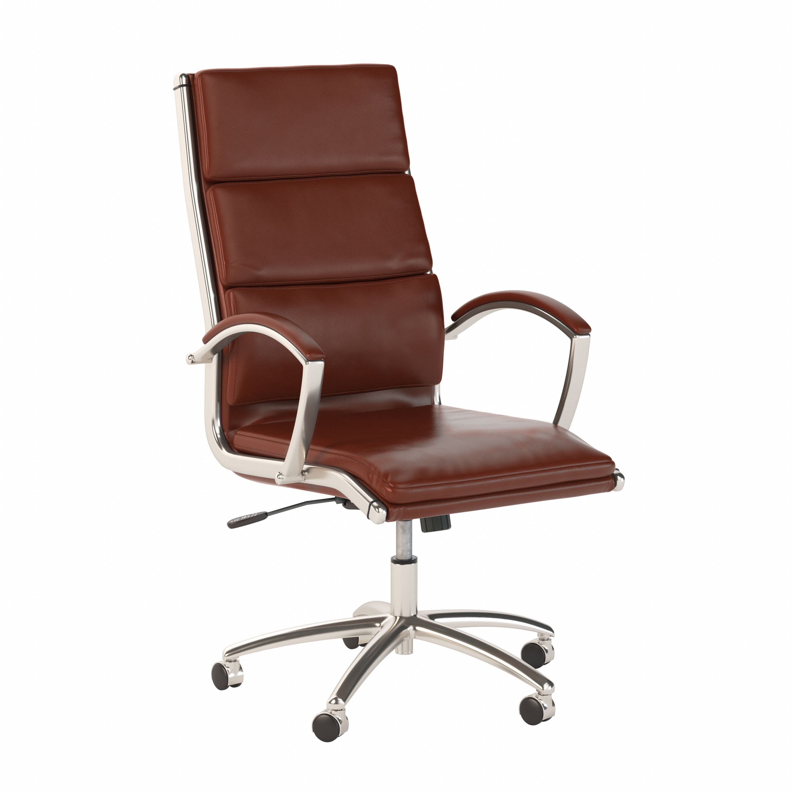 Shop Bush Business Furniture Modelo High Back Leather Executive Office Chair 02 CH1701CSL-03 #color_harvest cherry leather