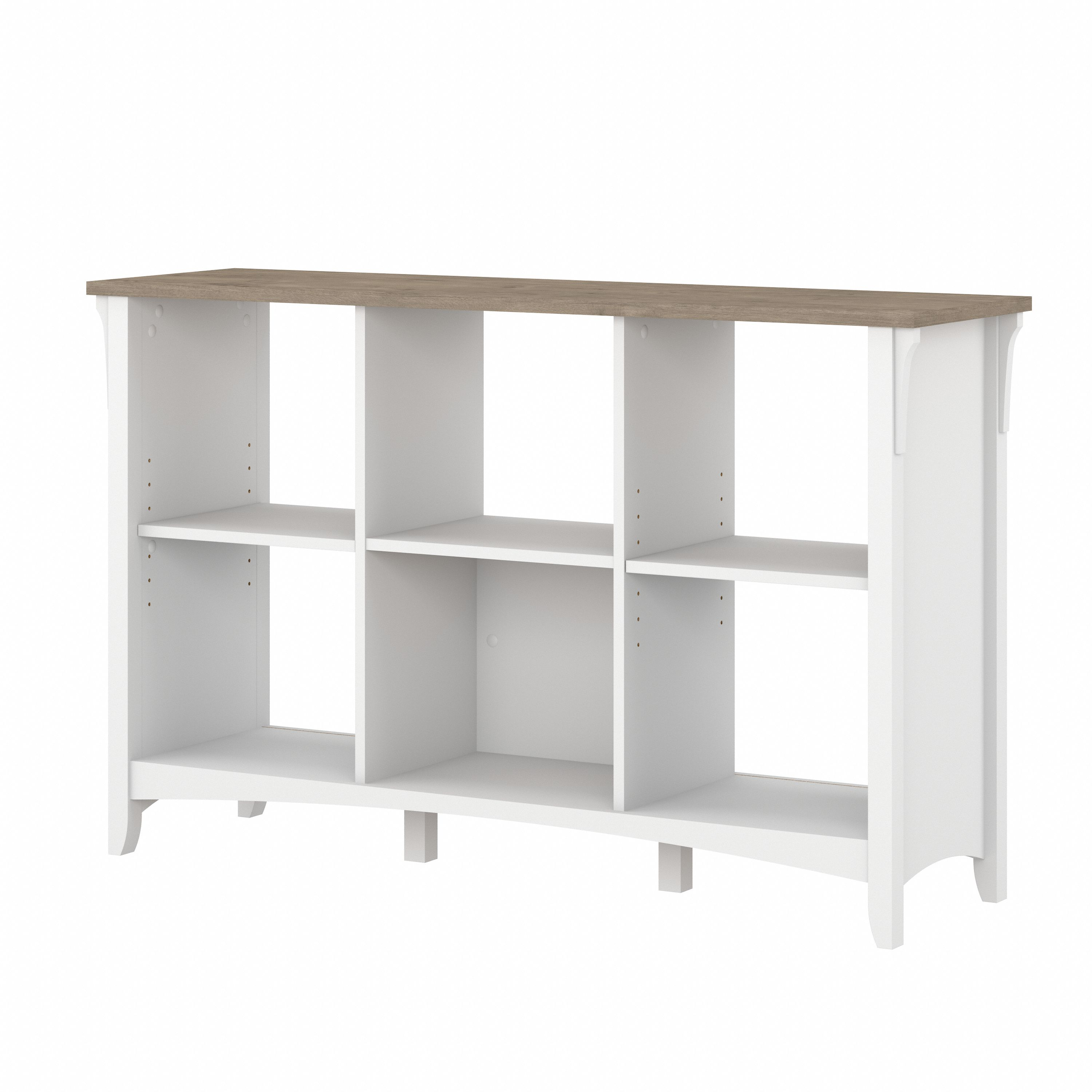 Shop Bush Furniture Salinas 6 Cube Organizer 02 SAB148G2W-03 #color_shiplap gray/pure white