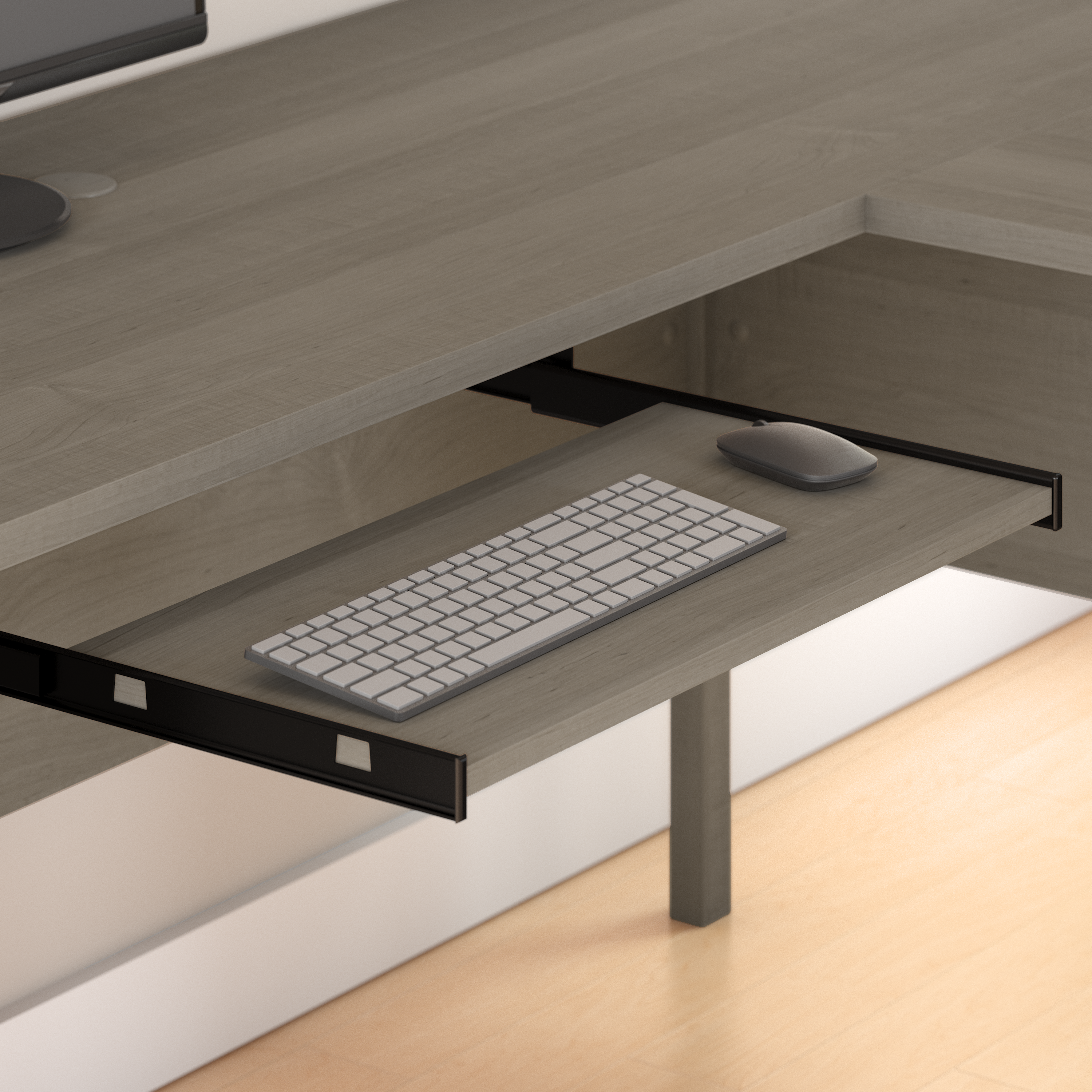 Shop Bush Furniture Somerset 72W L Shaped Desk with Hutch 03 SET001AG #color_ash gray