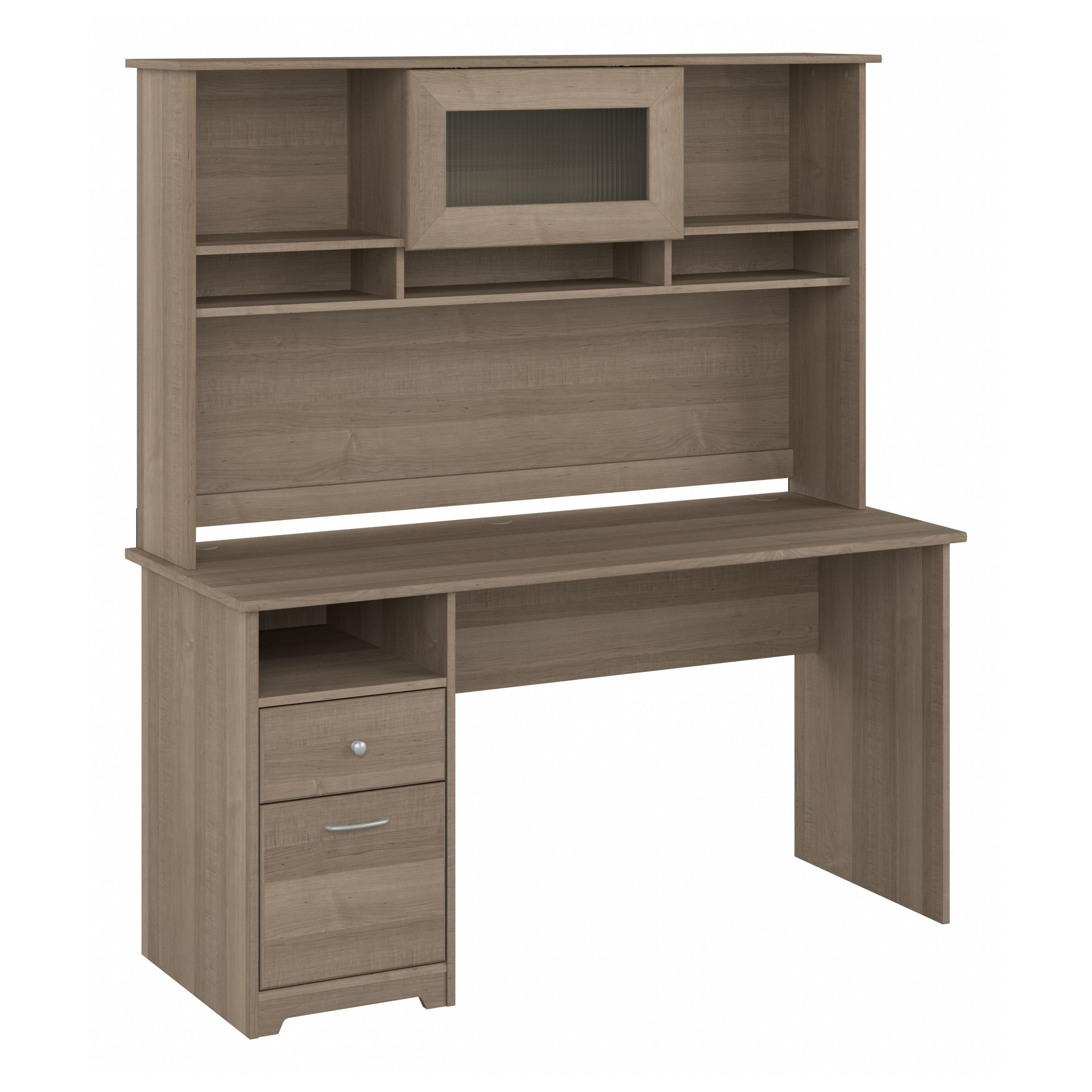 Shop Bush Furniture Cabot 60W Computer Desk with Hutch 02 CAB042AG #color_ash gray