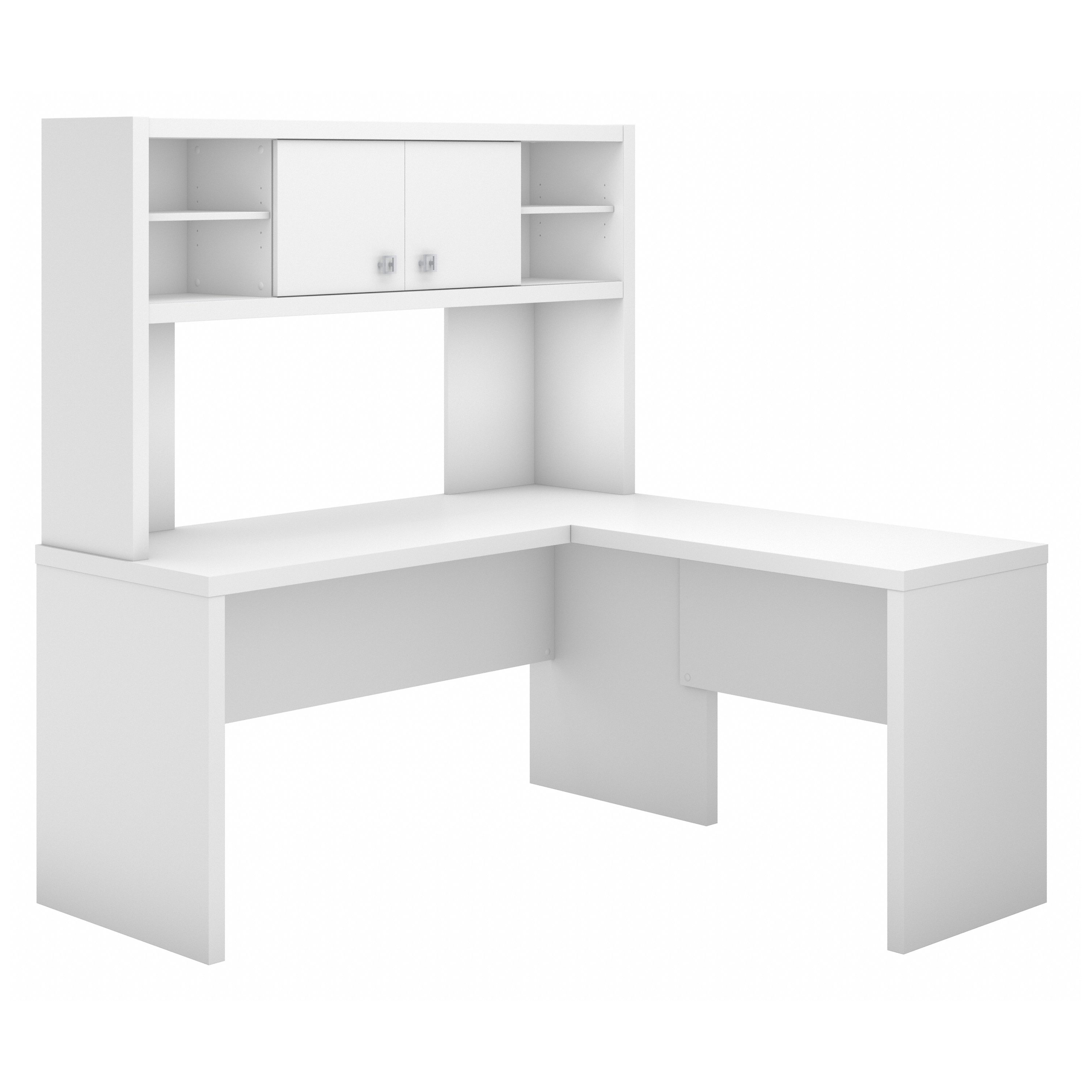 Shop Bush Business Furniture Echo L Shaped Desk with Hutch 02 ECH031PW #color_pure white