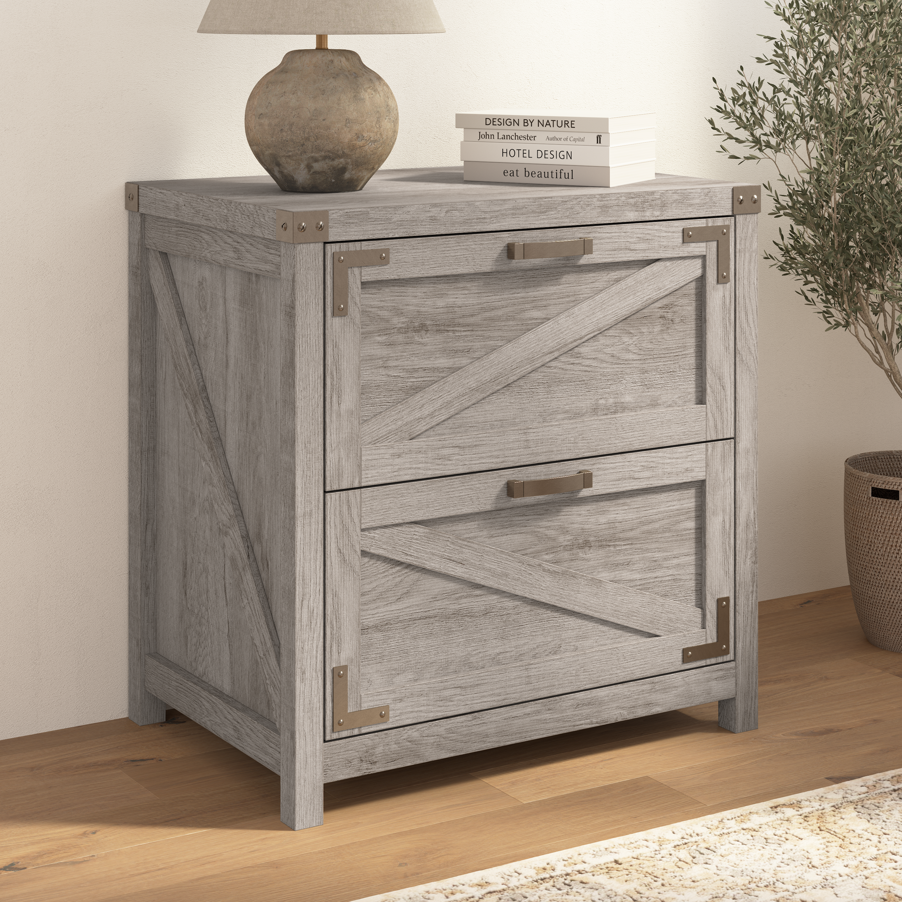 Shop Bush Furniture Knoxville 2 Drawer Lateral File Cabinet 01 CGF129RTG-03 #color_restored gray