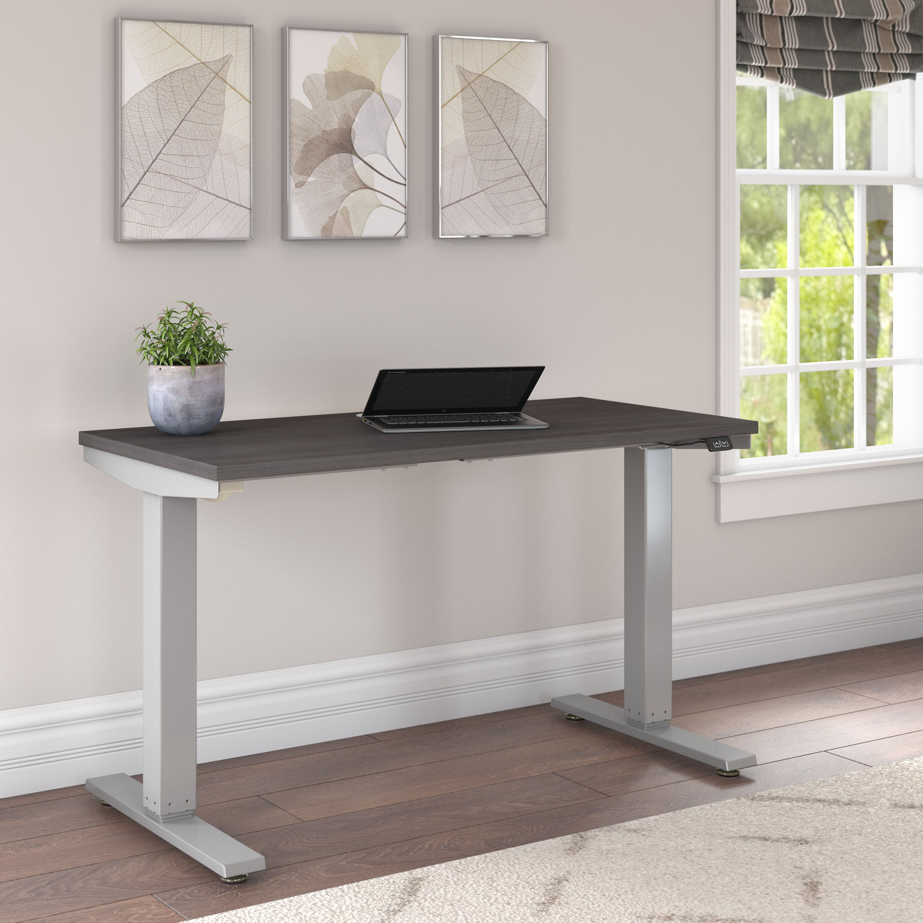 Shop Bush Furniture Cabot 48W x 24D Electric Height Adjustable Standing Desk 01 WC31711K #color_storm gray