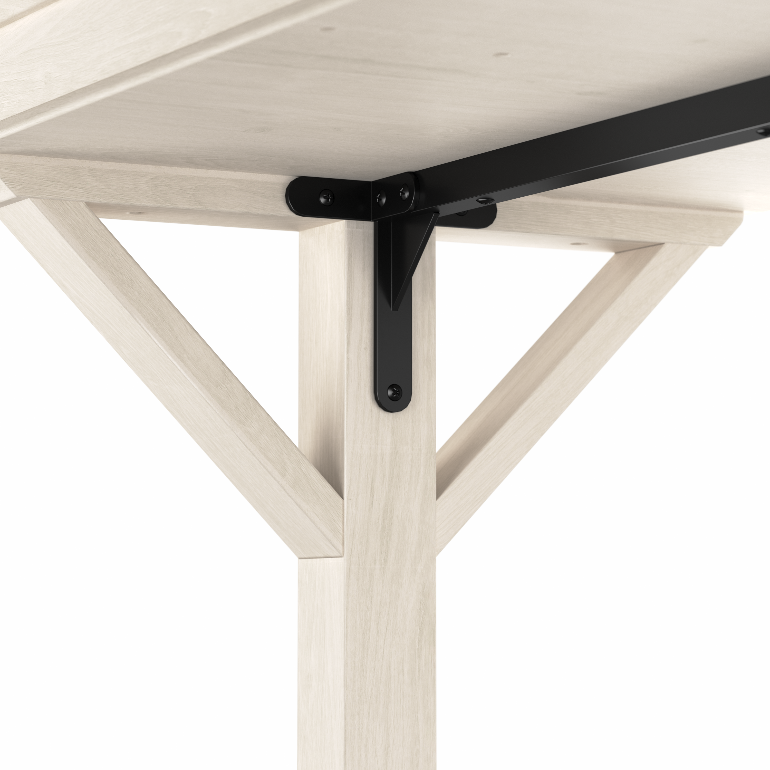 Shop Bush Furniture Homestead 60W Farmhouse L Shaped Desk 04 HOD160LW-03K #color_linen white oak