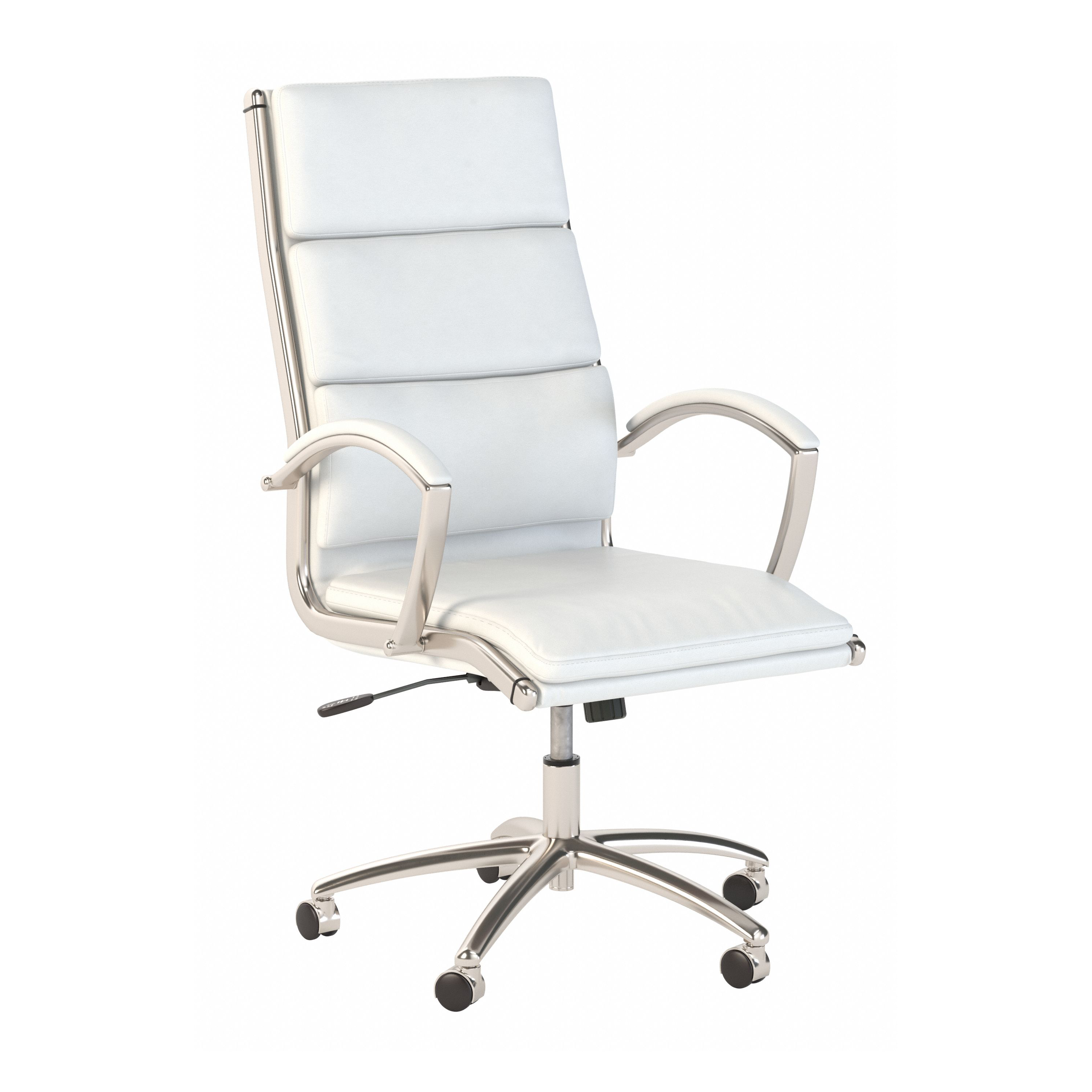 Shop Bush Business Furniture Modelo High Back Leather Executive Office Chair 02 CH1701WHL-03 #color_white leather