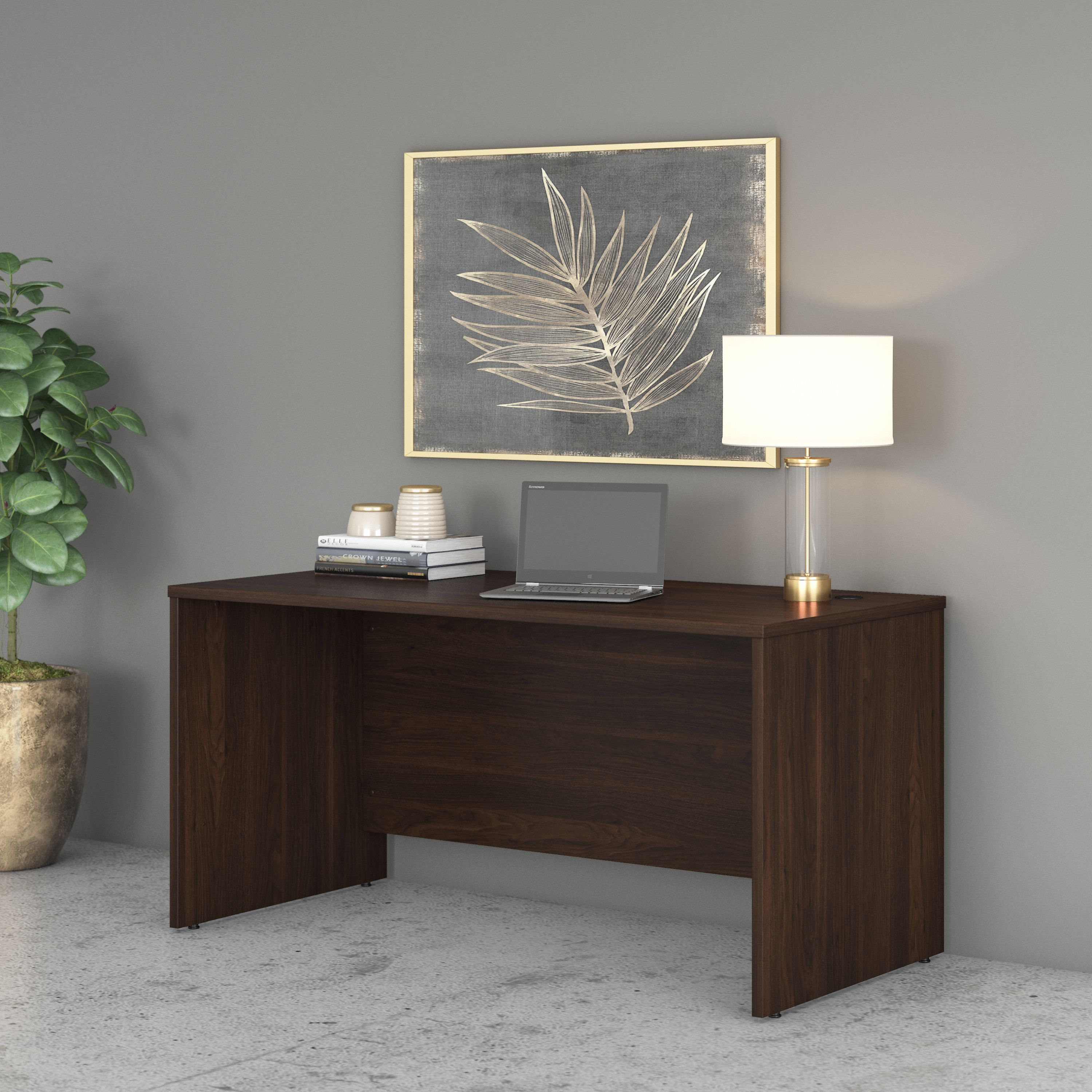 Shop Bush Business Furniture Studio C 60W x 30D Office Desk 01 SCD260BW #color_black walnut