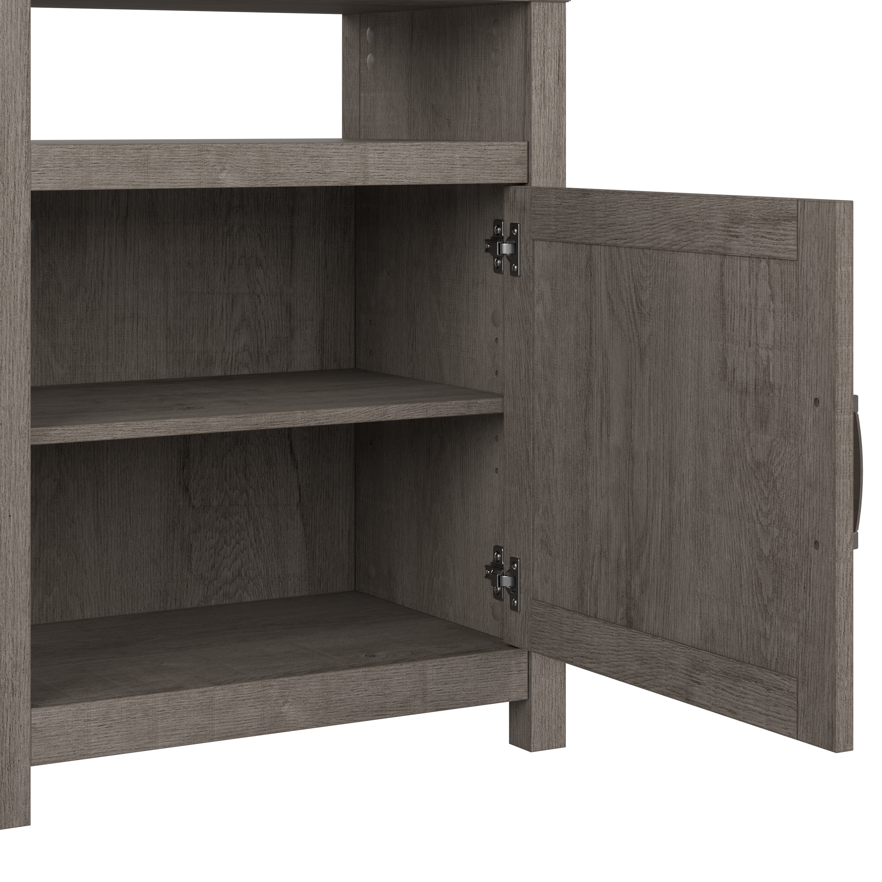 Shop Bush Furniture Knoxville Farmhouse TV Stand for 70 Inch TV with 5 Shelf Bookcases with Doors 04 CGR021RTG #color_restored gray