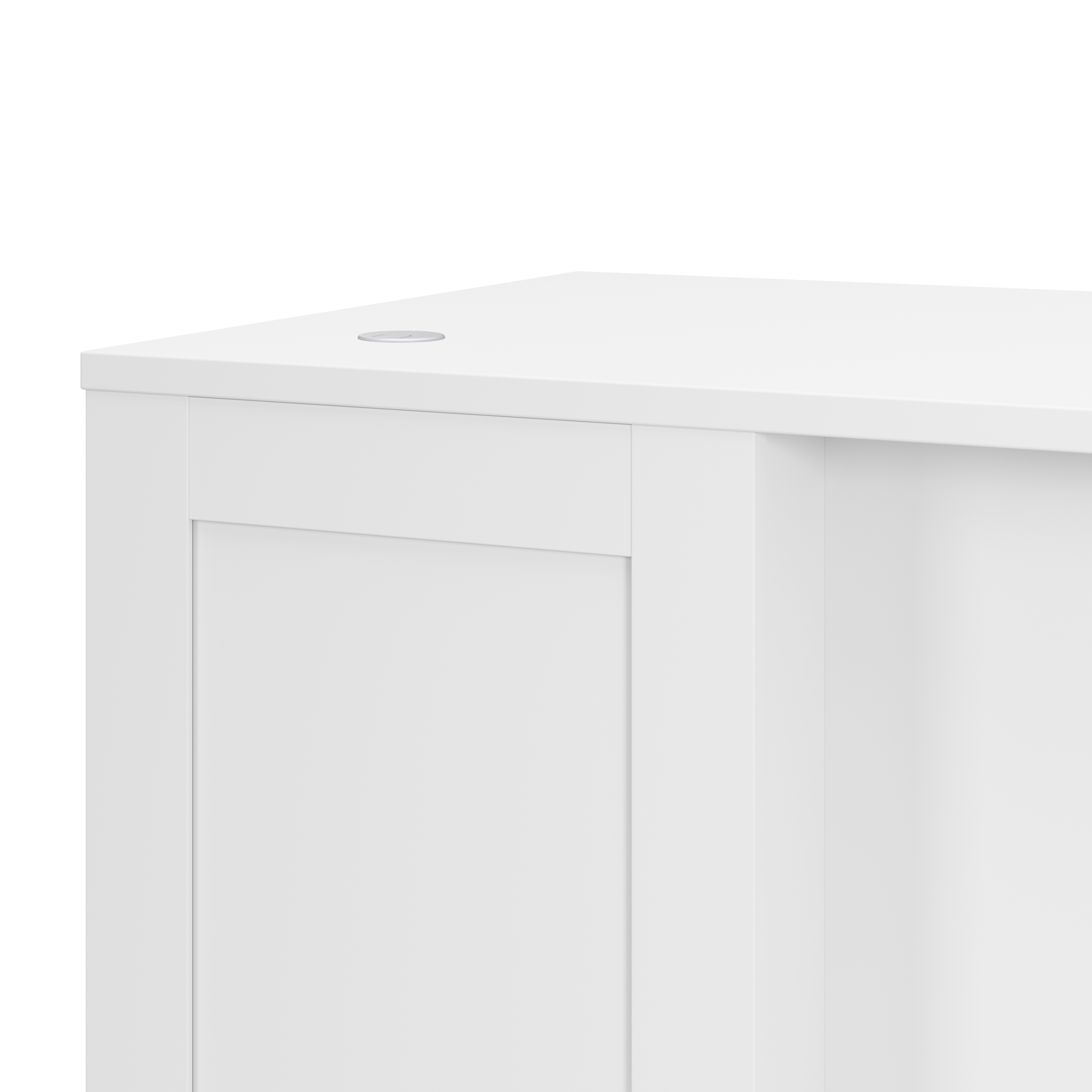 Shop Bush Business Furniture Hampton Heights 72W x 30D U Station with Hutch and 3 Drawer Mobile File Cabinet 05 HHD003WH #color_white