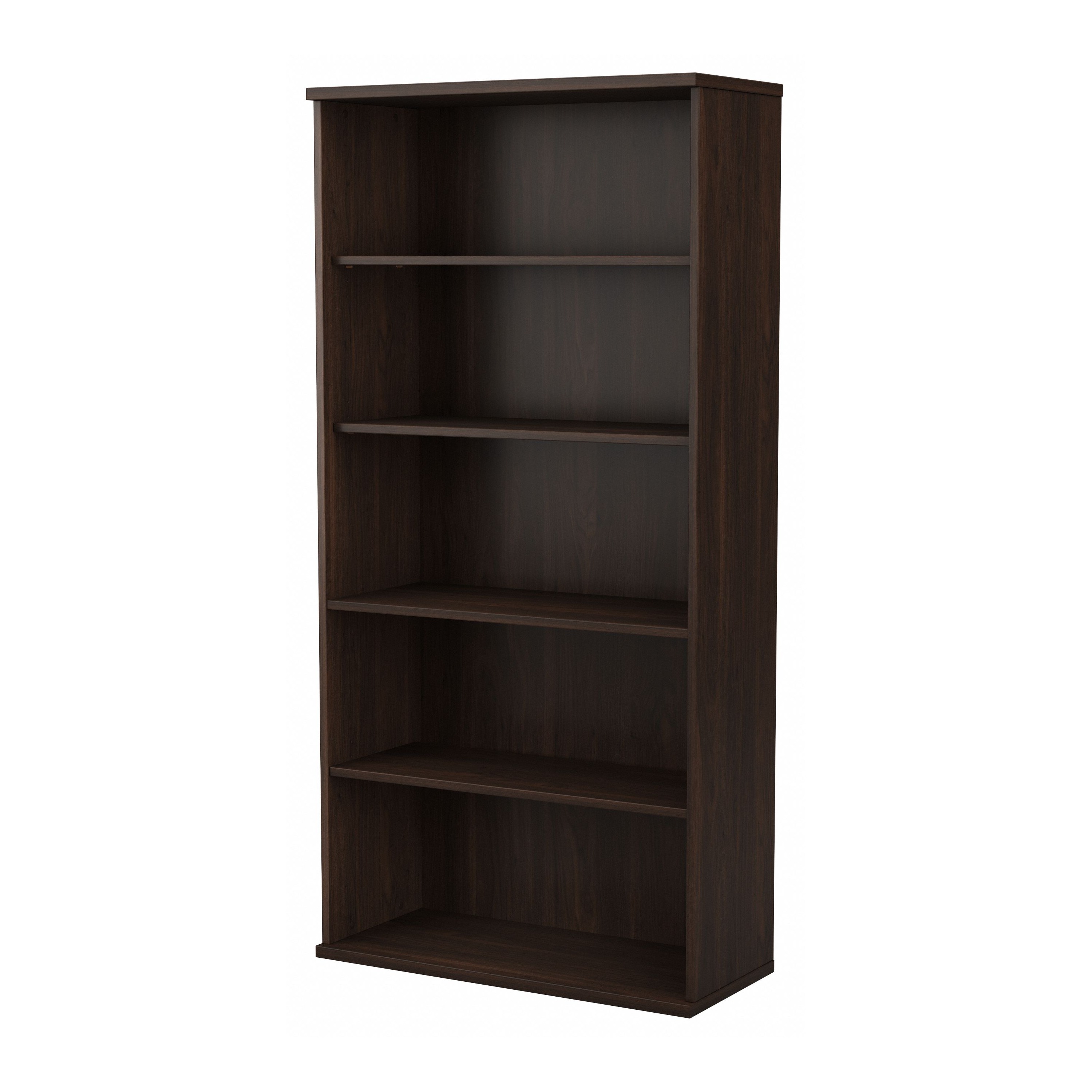 Shop Bush Business Furniture Hybrid Tall 5 Shelf Bookcase 02 HYB136BW-Z #color_black walnut