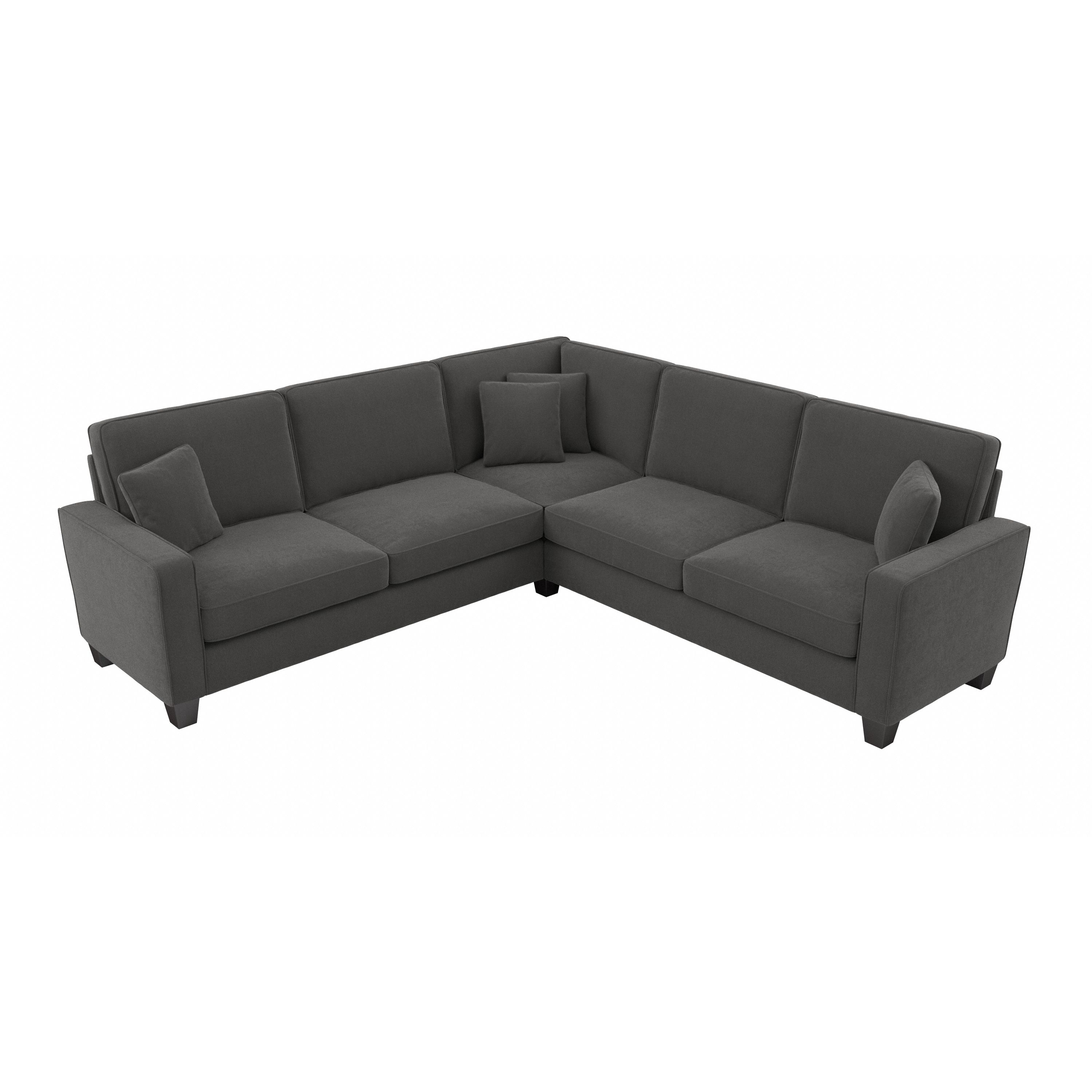 Shop Bush Furniture Stockton 99W L Shaped Sectional Couch 02 SNY98SCGH-03K #color_charcoal gray herringbone fabr