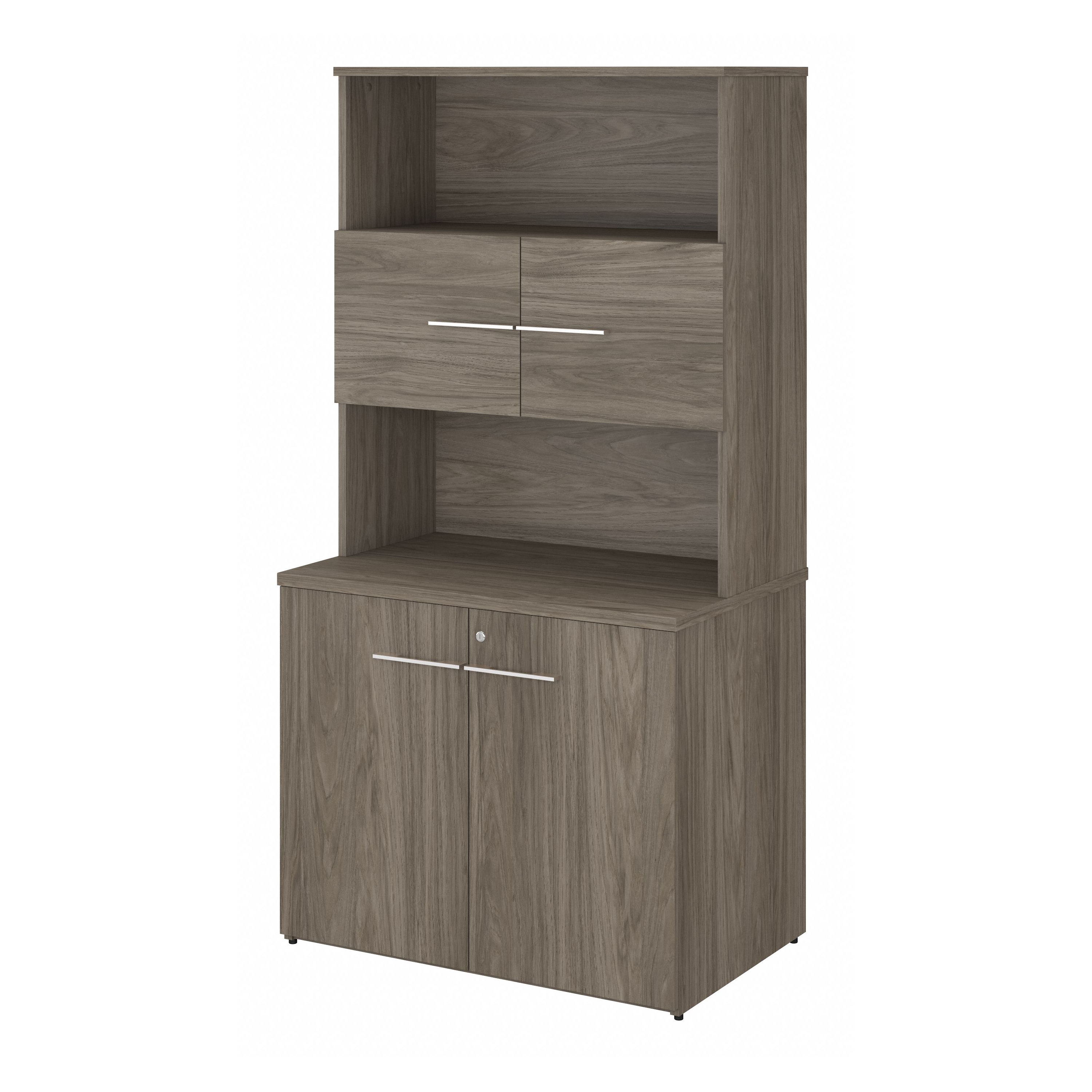 Shop Bush Business Furniture Office 500 36W Tall Storage Cabinet with Doors and Shelves 02 OF5008MHSU #color_modern hickory