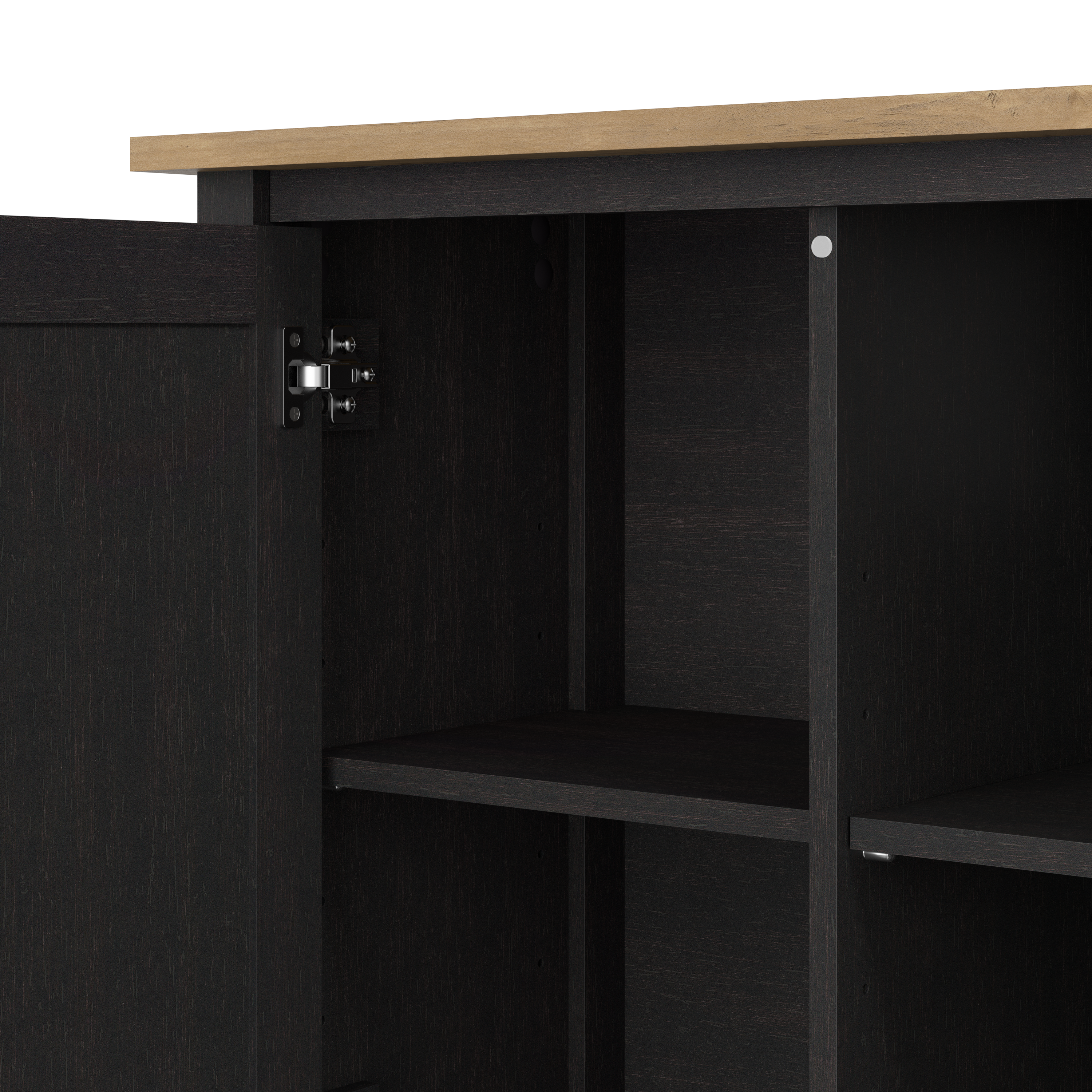 Shop Bush Furniture Mayfield Accent Cabinet with Doors 03 MAS148V2P-03 #color_vintage black/reclaimed pine