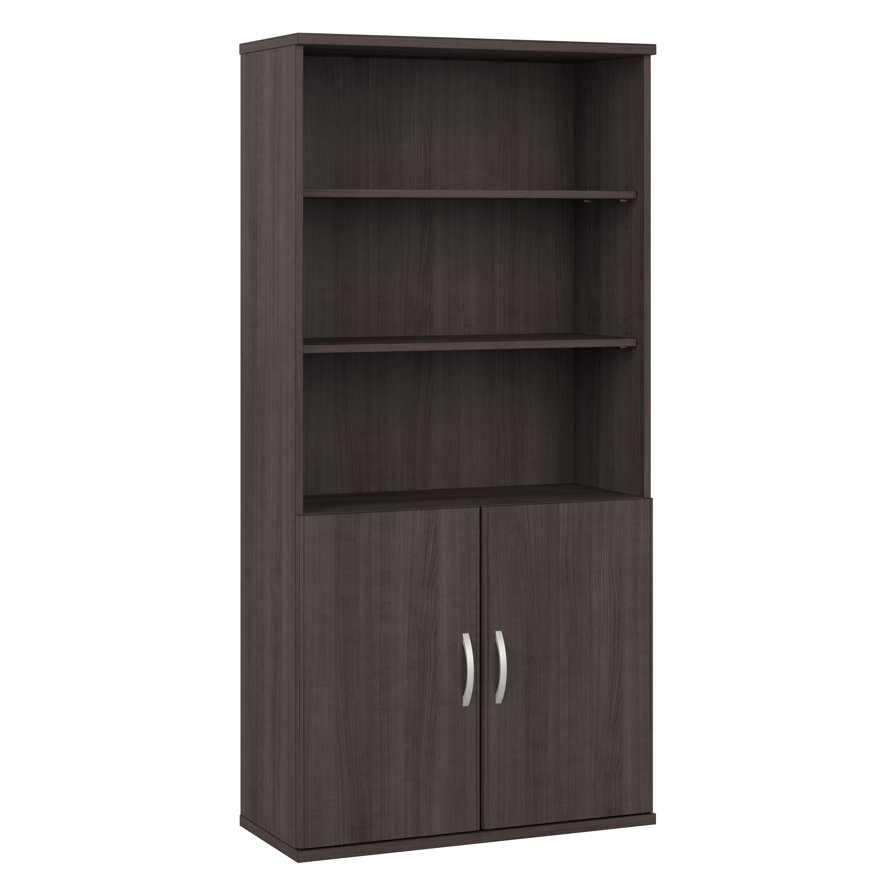 Shop Bush Business Furniture Studio C Tall 5 Shelf Bookcase with Doors 02 STC015SG #color_storm gray