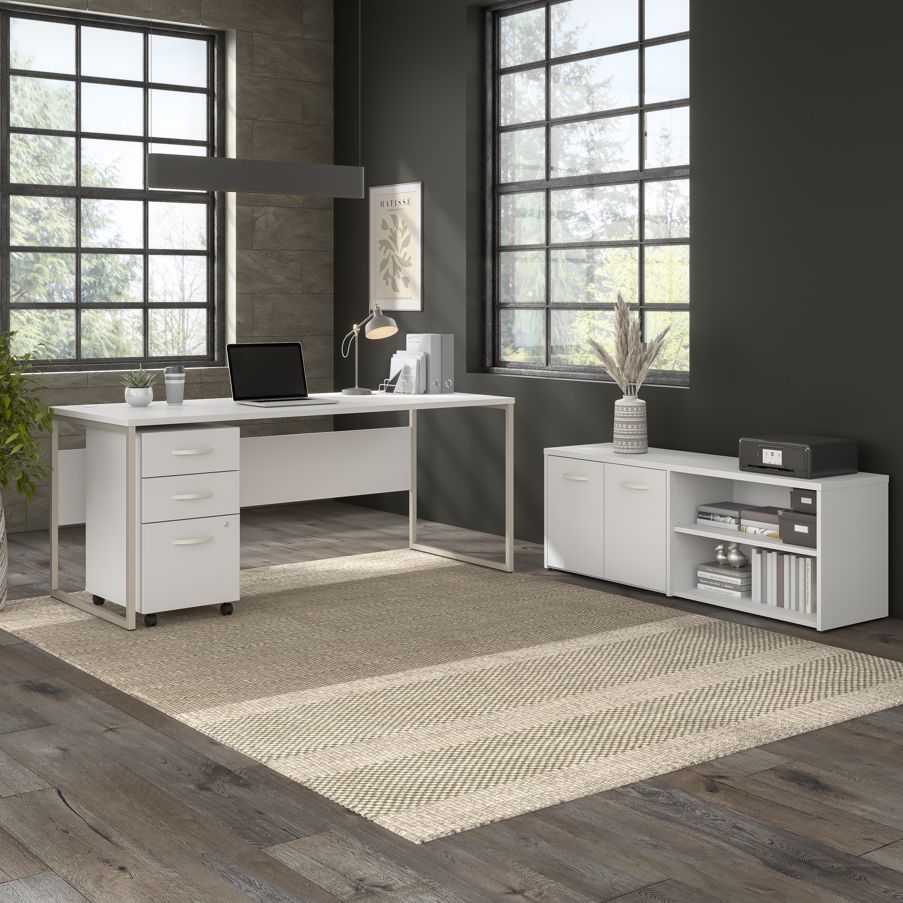 Shop Bush Business Furniture Hybrid 3 Drawer Mobile File Cabinet - Assembled 08 HYF216WHSU-Z #color_white