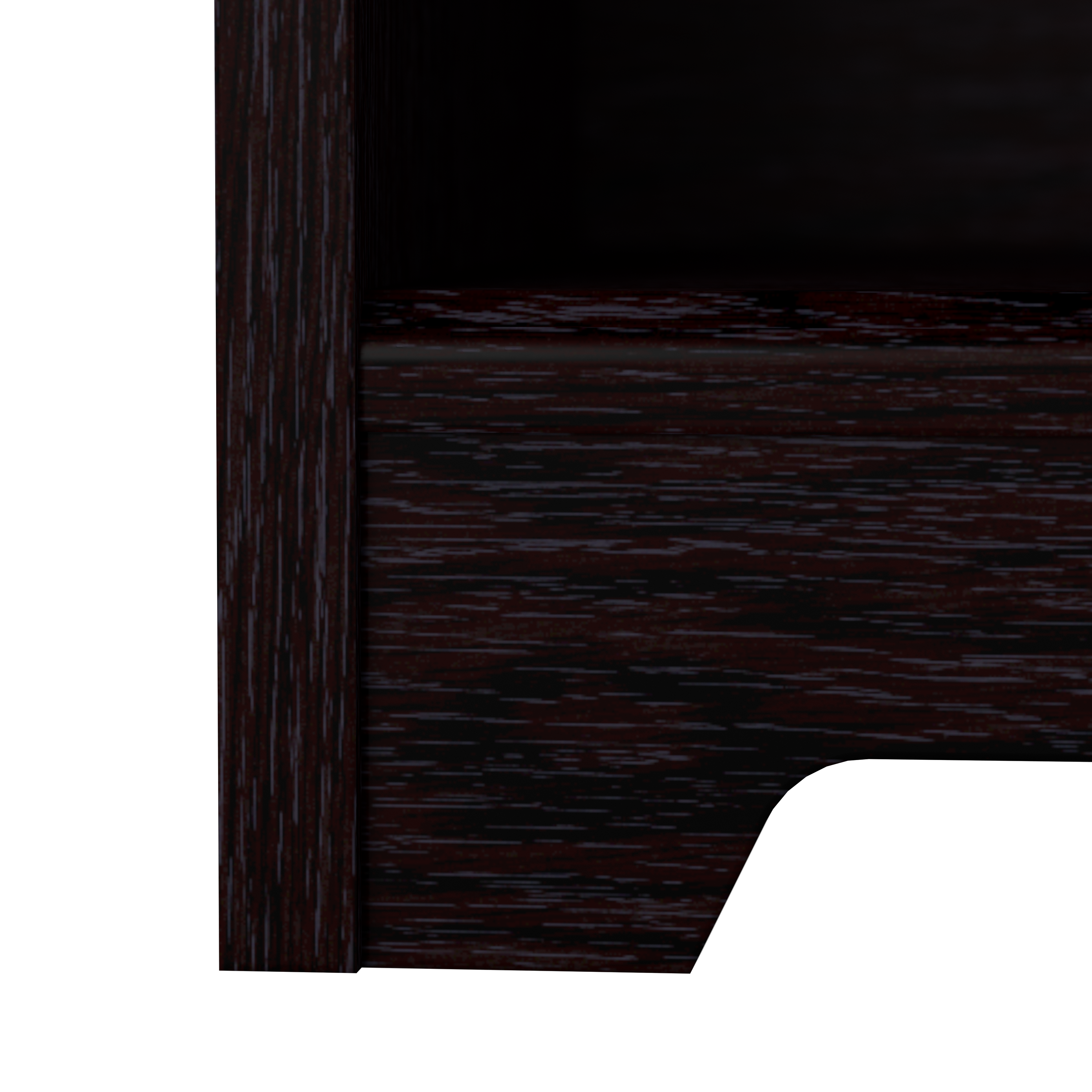 Shop Bush Furniture Cabot 52W 3 Position Sit to Stand Corner Bookshelf Desk with Lateral File Cabinet 06 CAB056EPO #color_espresso oak