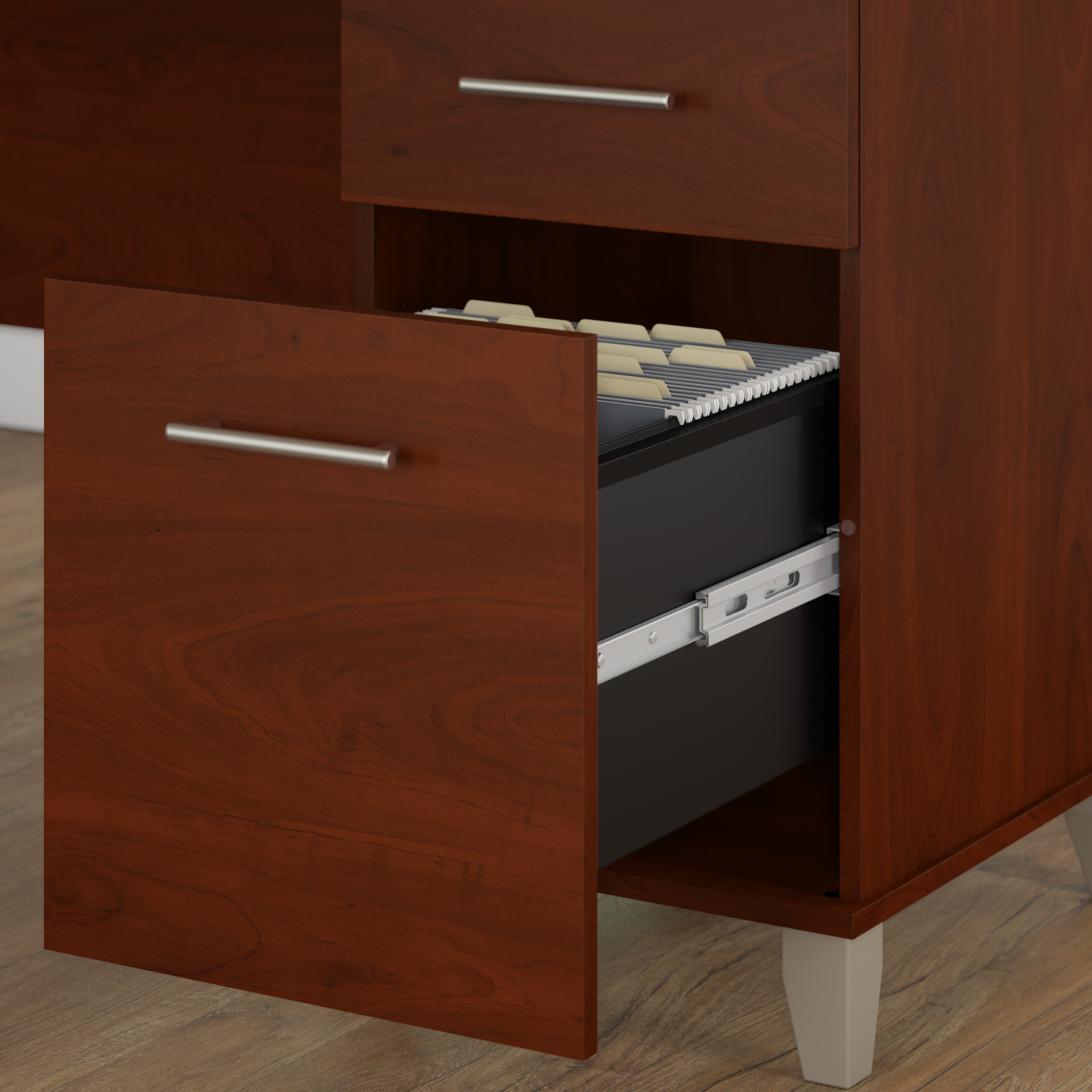 Shop Bush Furniture Somerset 72W Office Desk with Hutch and 5 Shelf Bookcase 03 SET020HC #color_hansen cherry