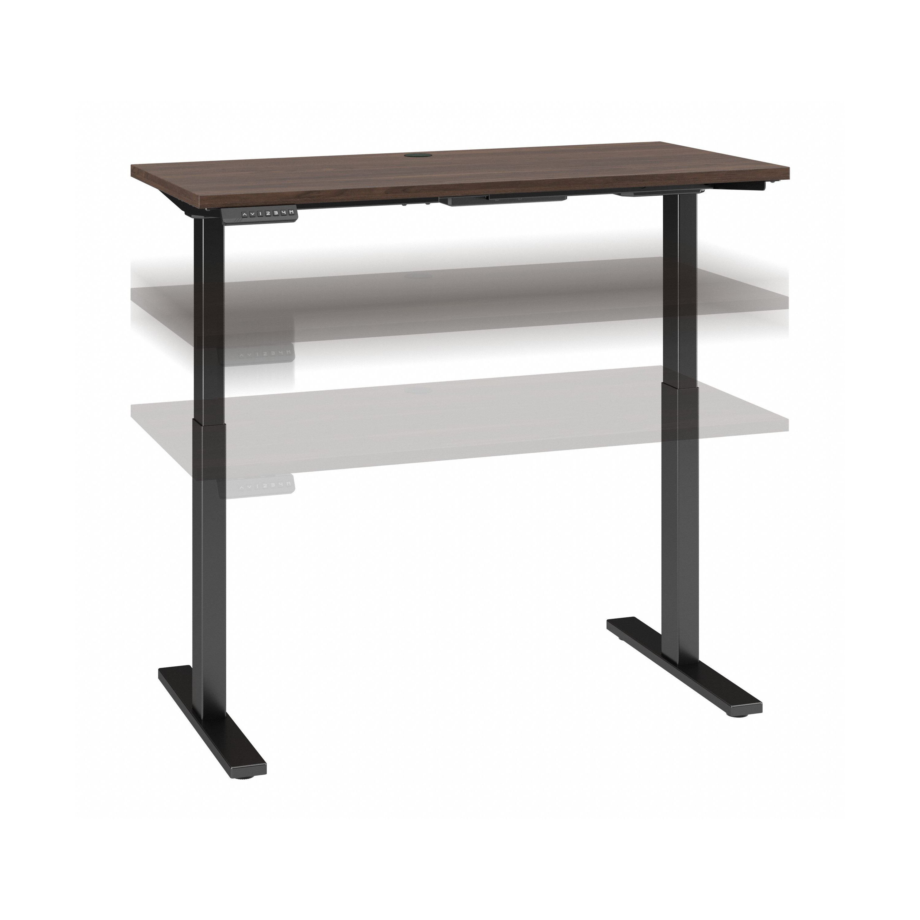 Shop Move 60 Series by Bush Business Furniture 48W x 24D Height Adjustable Standing Desk 02 M6S4824BWBK #color_black walnut/black powder coat