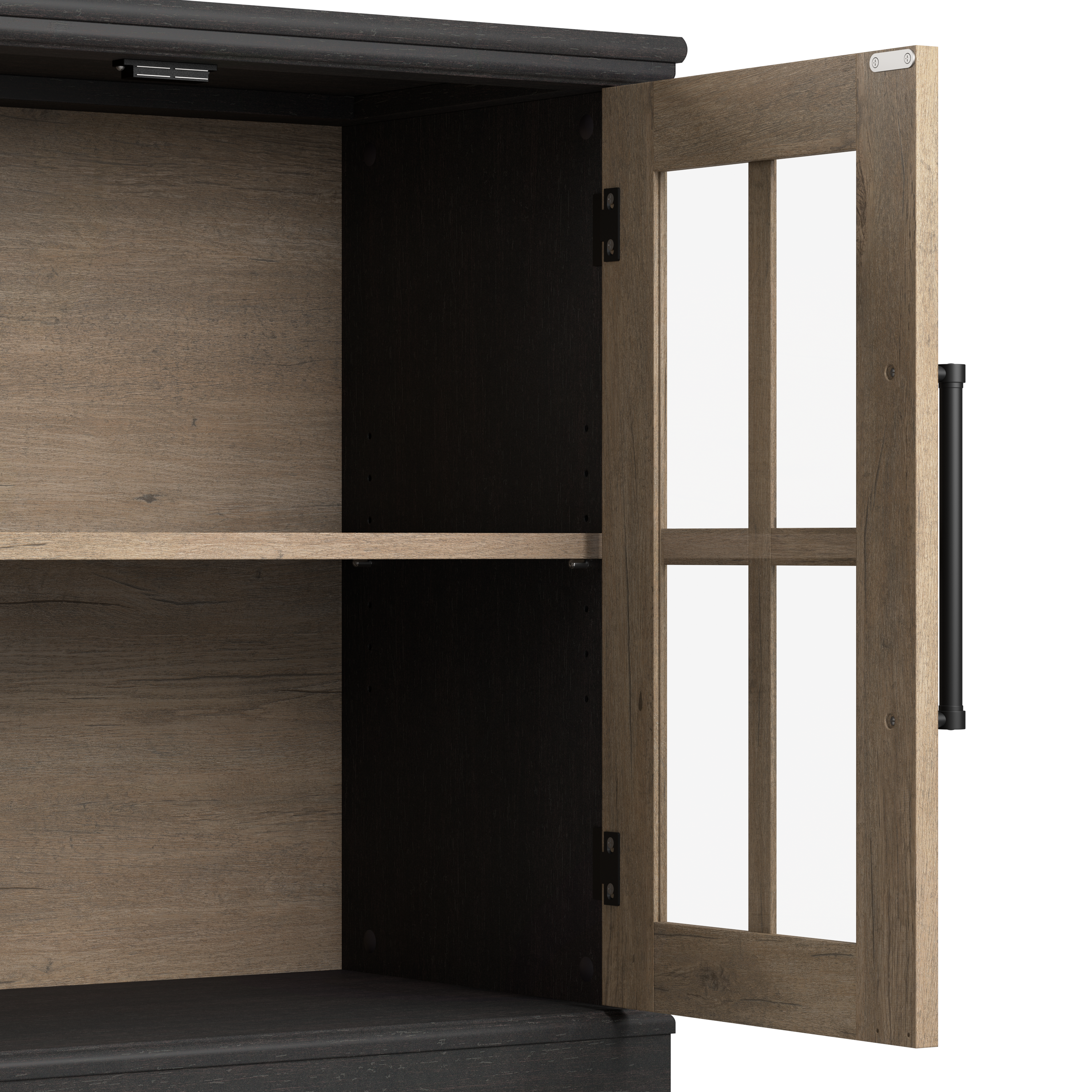 Shop Bush Furniture Westbrook 60W Sideboard Cabinet 03 WBV160V2R-03 #color_vintage black/restored tan hickory