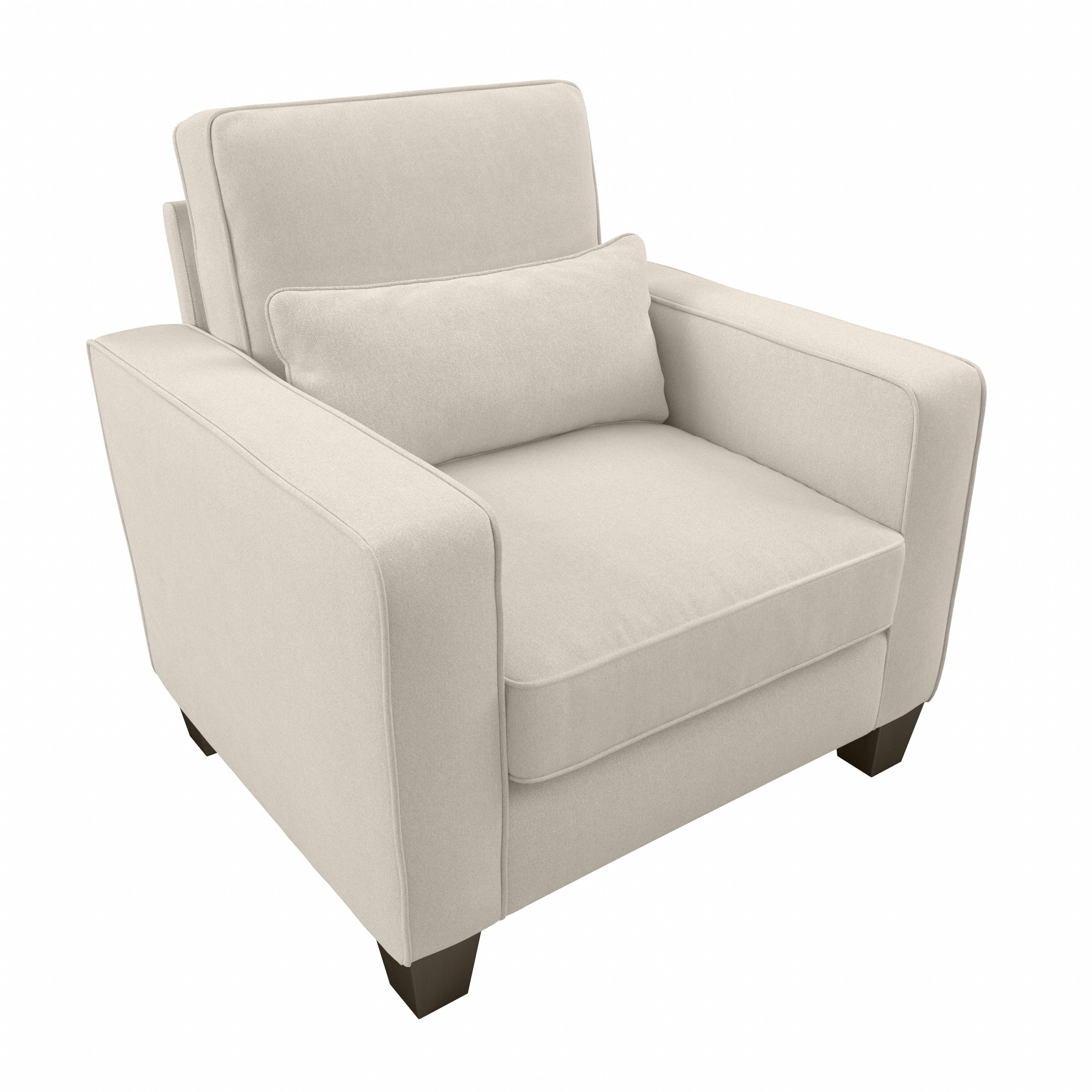 Shop Bush Furniture Stockton Accent Chair with Arms 02 SNK36SCRH-03 #color_cream herringbone fabric