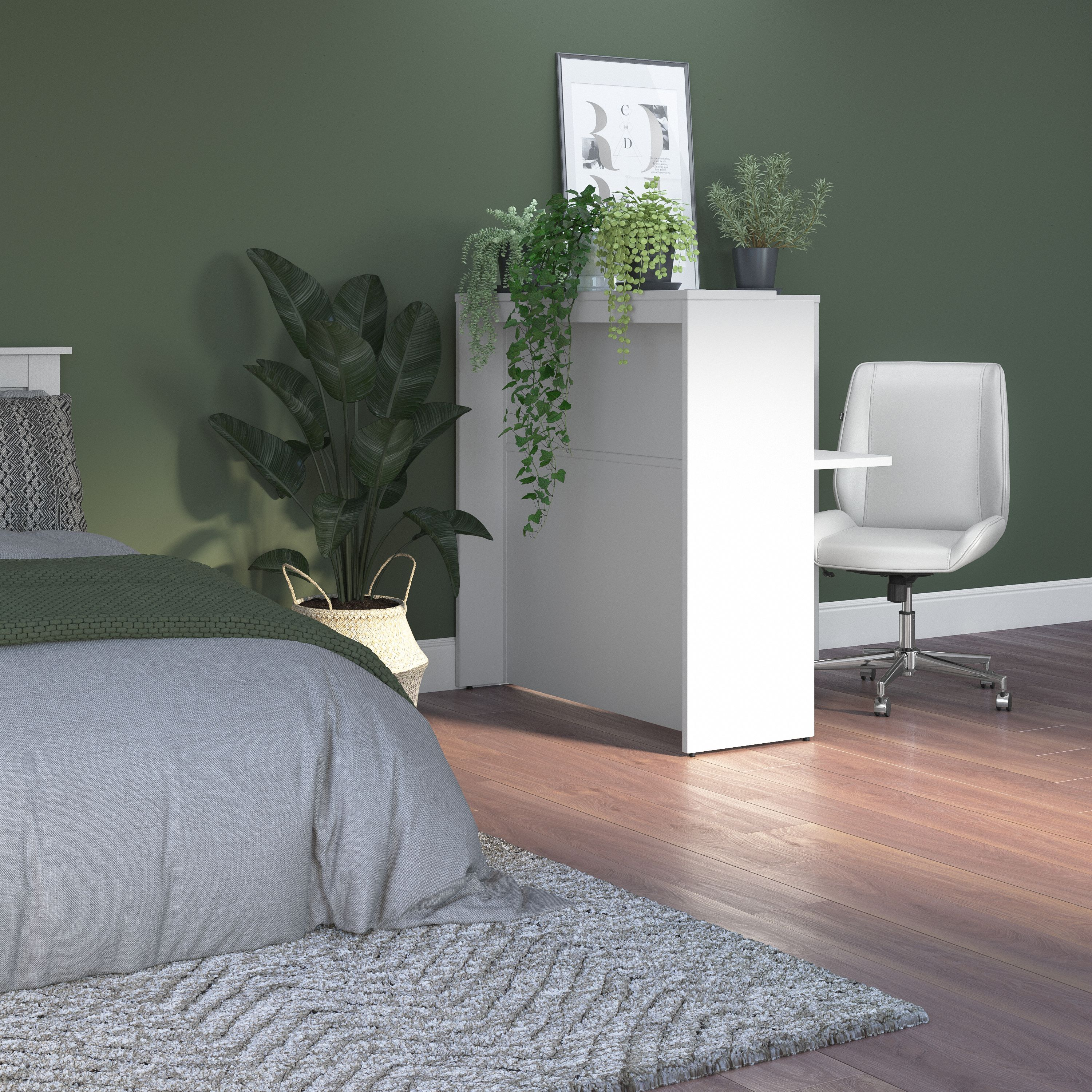 Shop Bush Business Furniture Studio C 48W Privacy Desk with Shelves 06 SCD248WHK #color_white