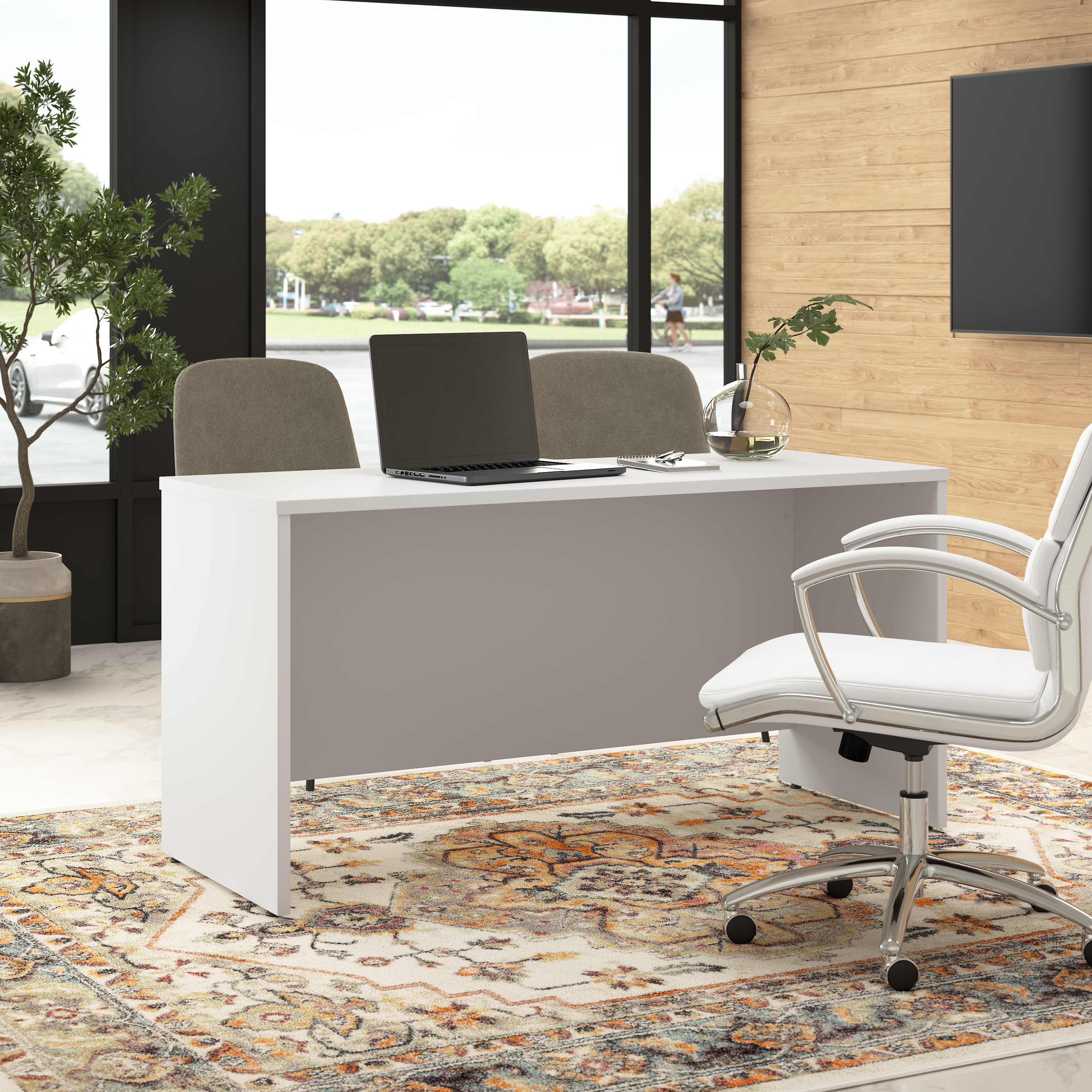 Shop Bush Business Furniture Hampton Heights 60W x 24D Credenza Desk 01 HHD260WH-Z #color_white