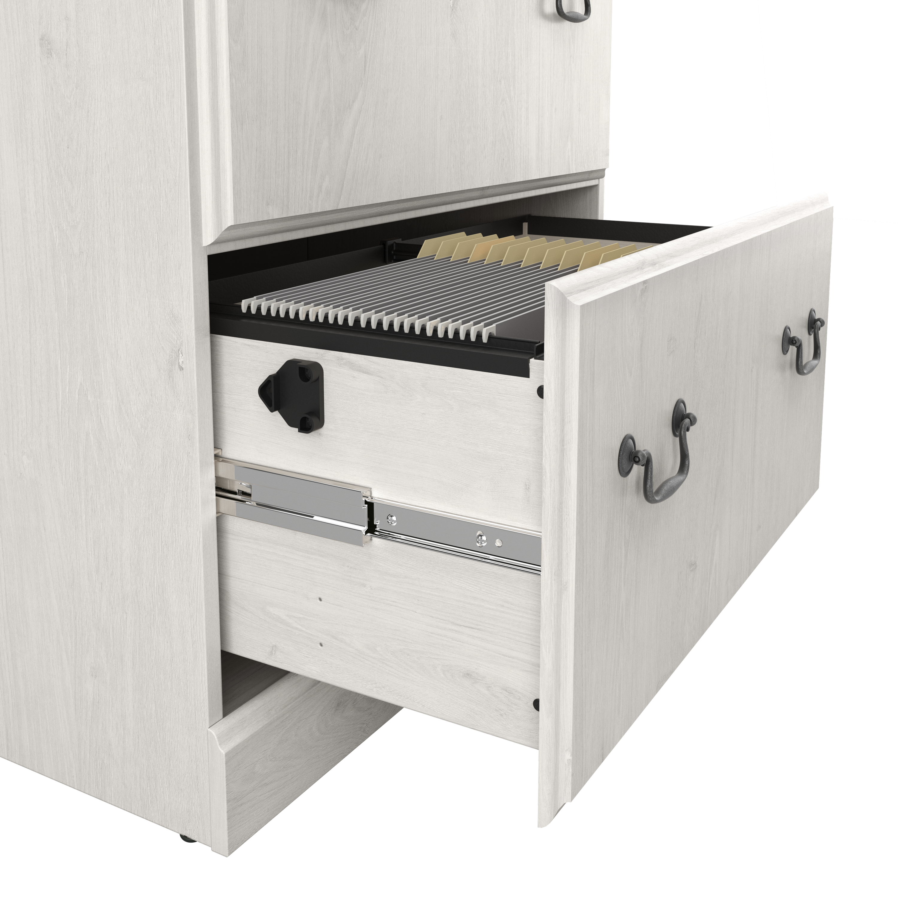 Shop Bush Furniture Saratoga 2 Drawer Lateral File Cabinet 04 EX45754-03 #color_linen white oak