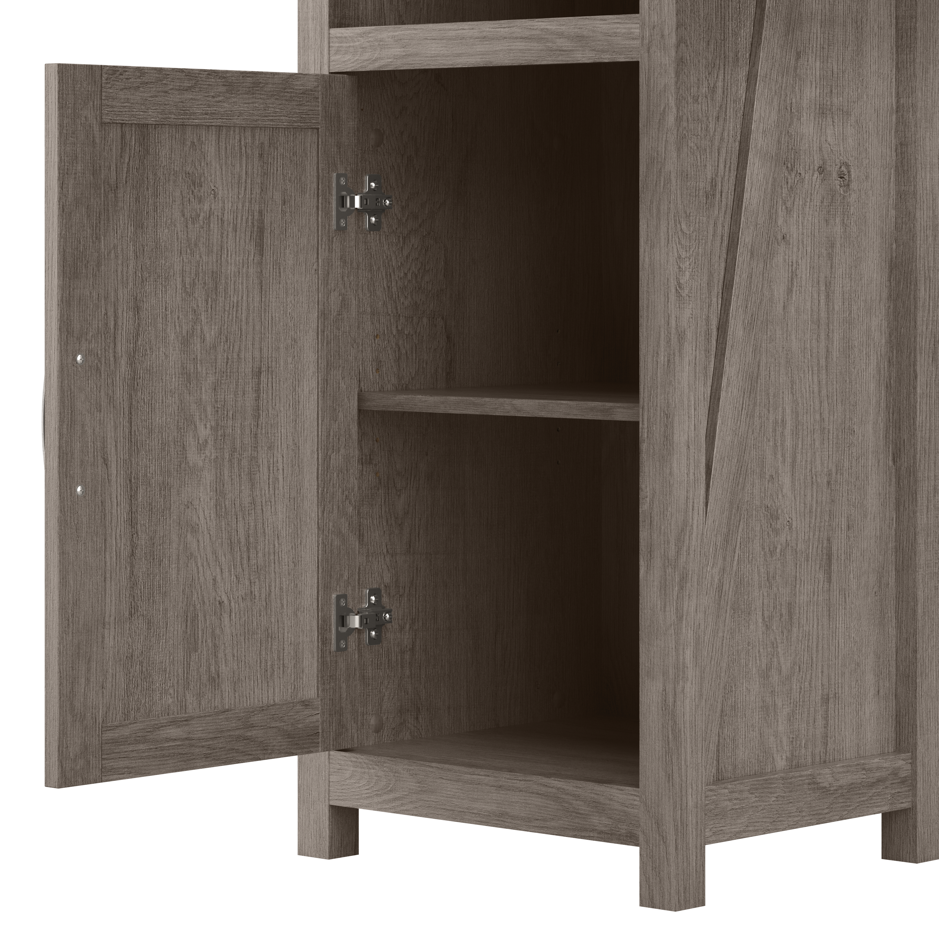 Shop Bush Furniture Knoxville Tall 5 Shelf Bookcase with Doors 04 CGB132RTG-03 #color_restored gray