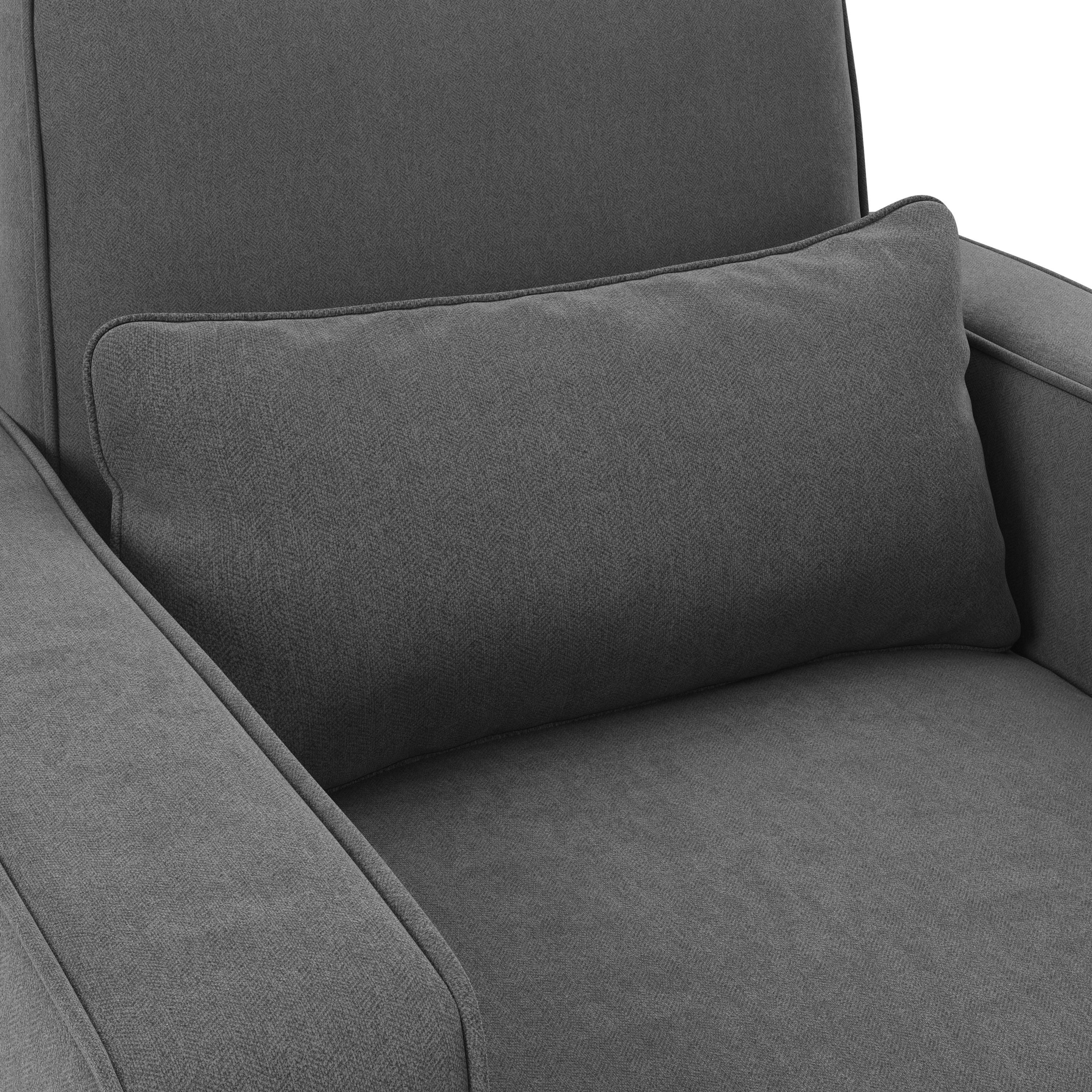 Shop Bush Furniture Stockton 102W Sectional Couch with Reversible Chaise Lounge, Accent Chair, and Ottoman 05 SKT021CGH #color_charcoal gray herringbone fabr