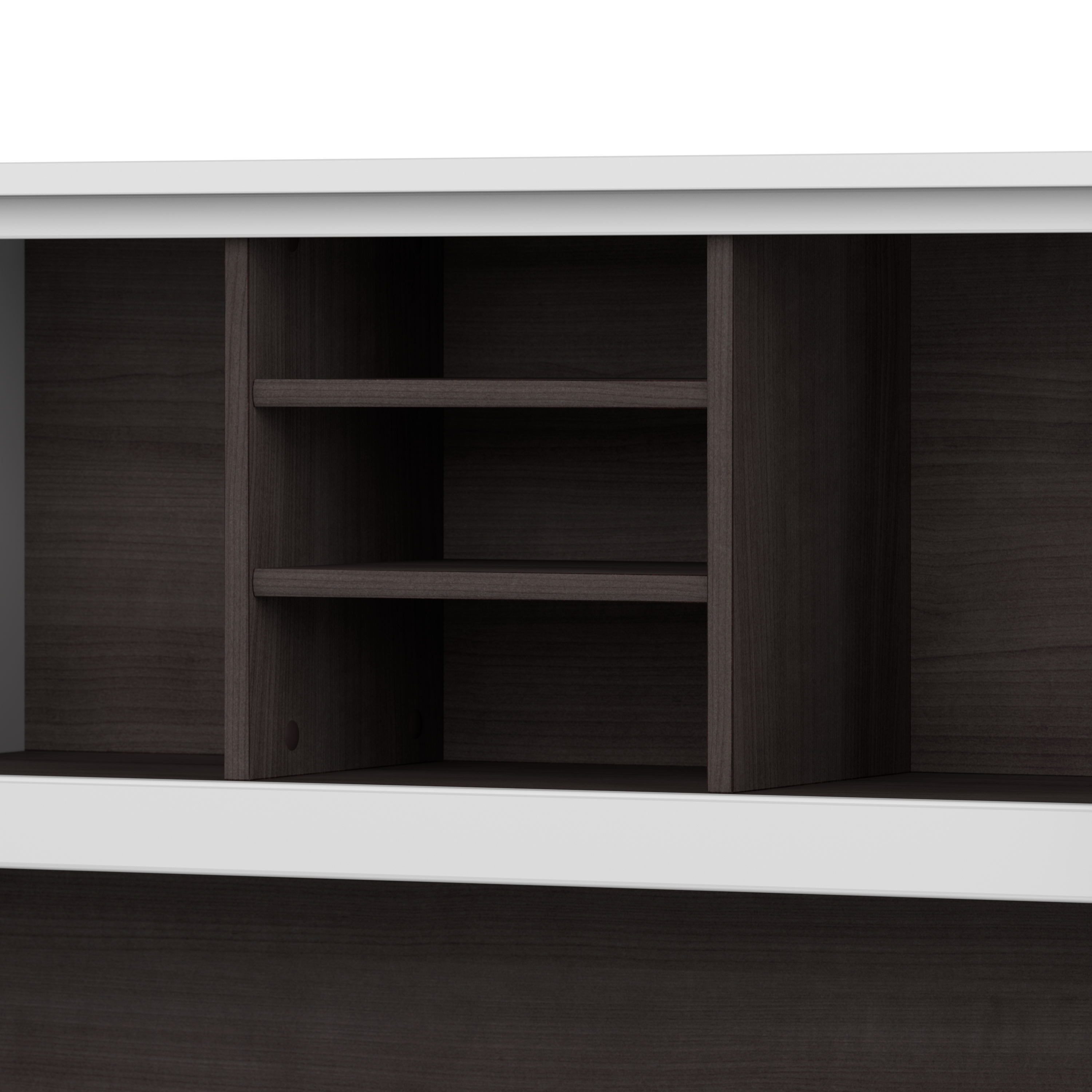 Shop Bush Furniture Somerset 72W Office Desk with Hutch and 5 Shelf Bookcase 04 SET020SGWH #color_storm gray/white