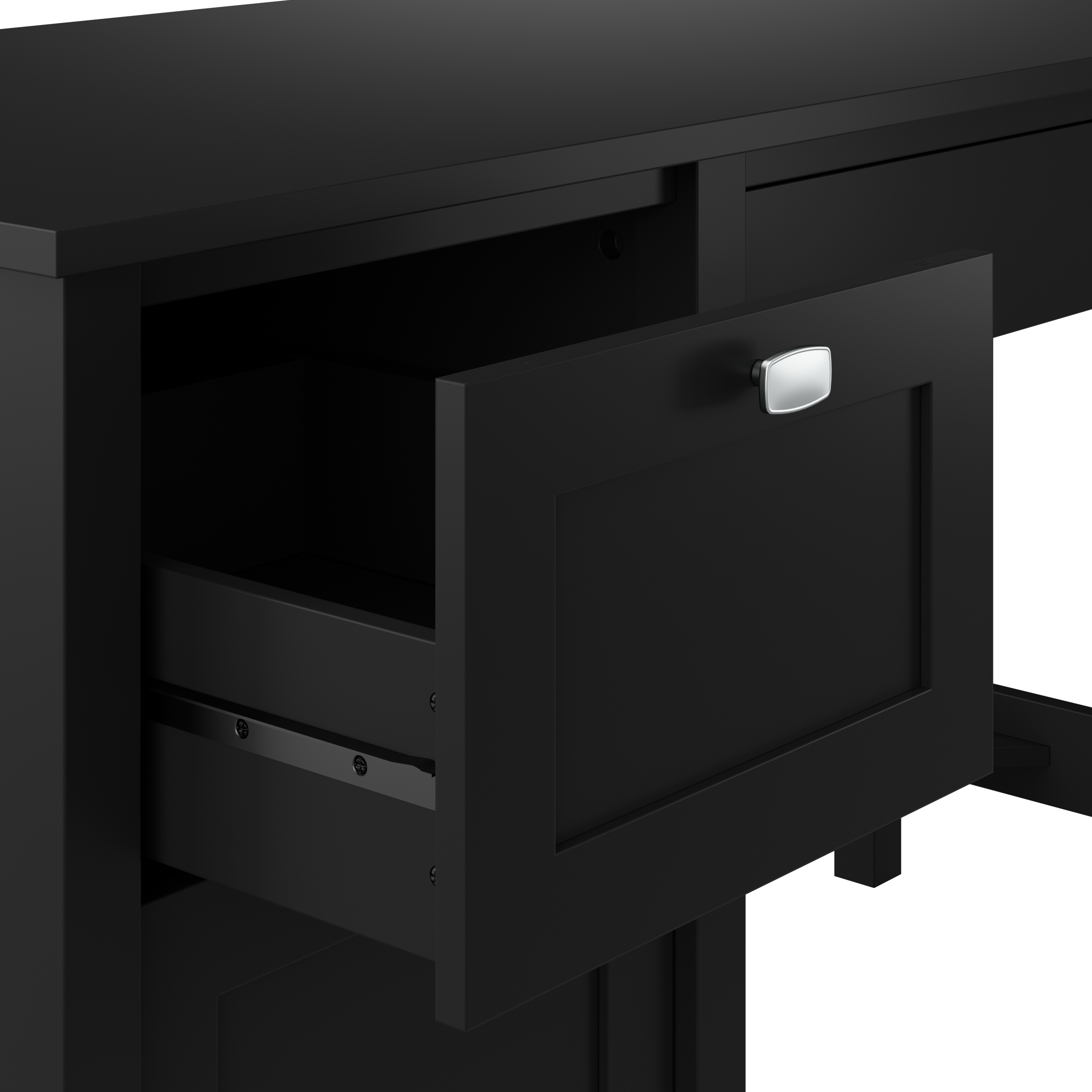 Shop Bush Furniture Broadview 54W Computer Desk with Drawers and Desktop Organizer 05 BD005CBL #color_classic black