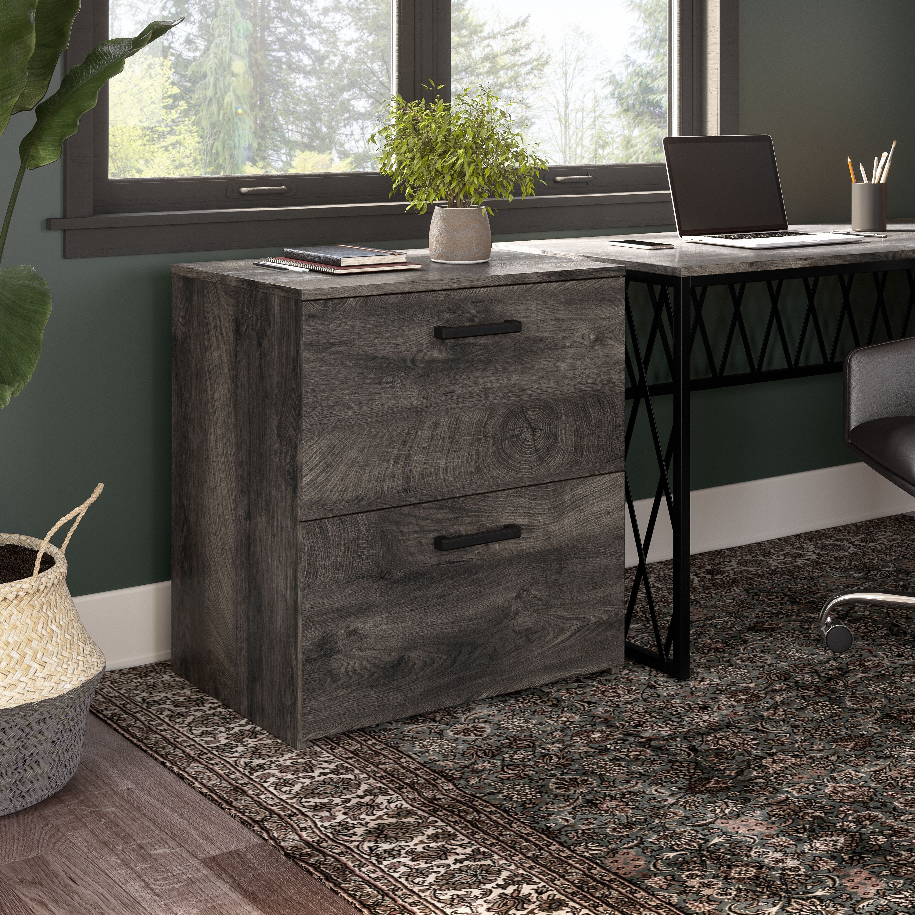 Shop Bush Furniture City Park 2 Drawer Lateral File Cabinet 01 CPF127GH-03 #color_dark gray hickory