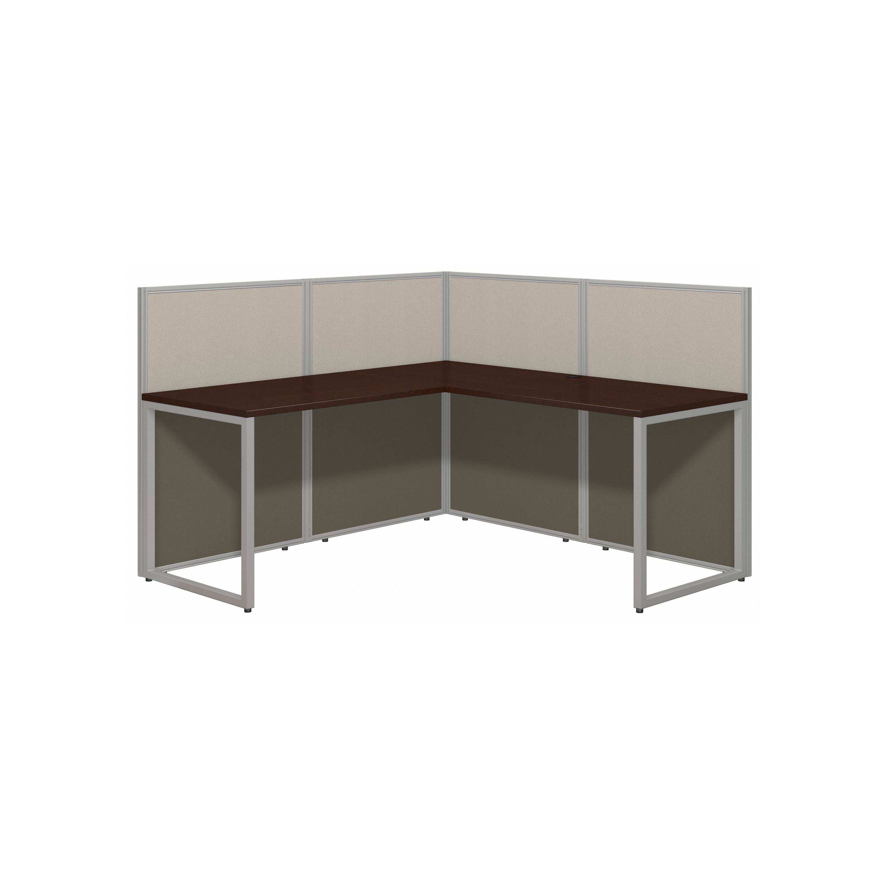 Shop Bush Business Furniture Easy Office 60W L Shaped Cubicle Desk Workstation with 45H Panels 02 EOD360MR-03K #color_mocha cherry