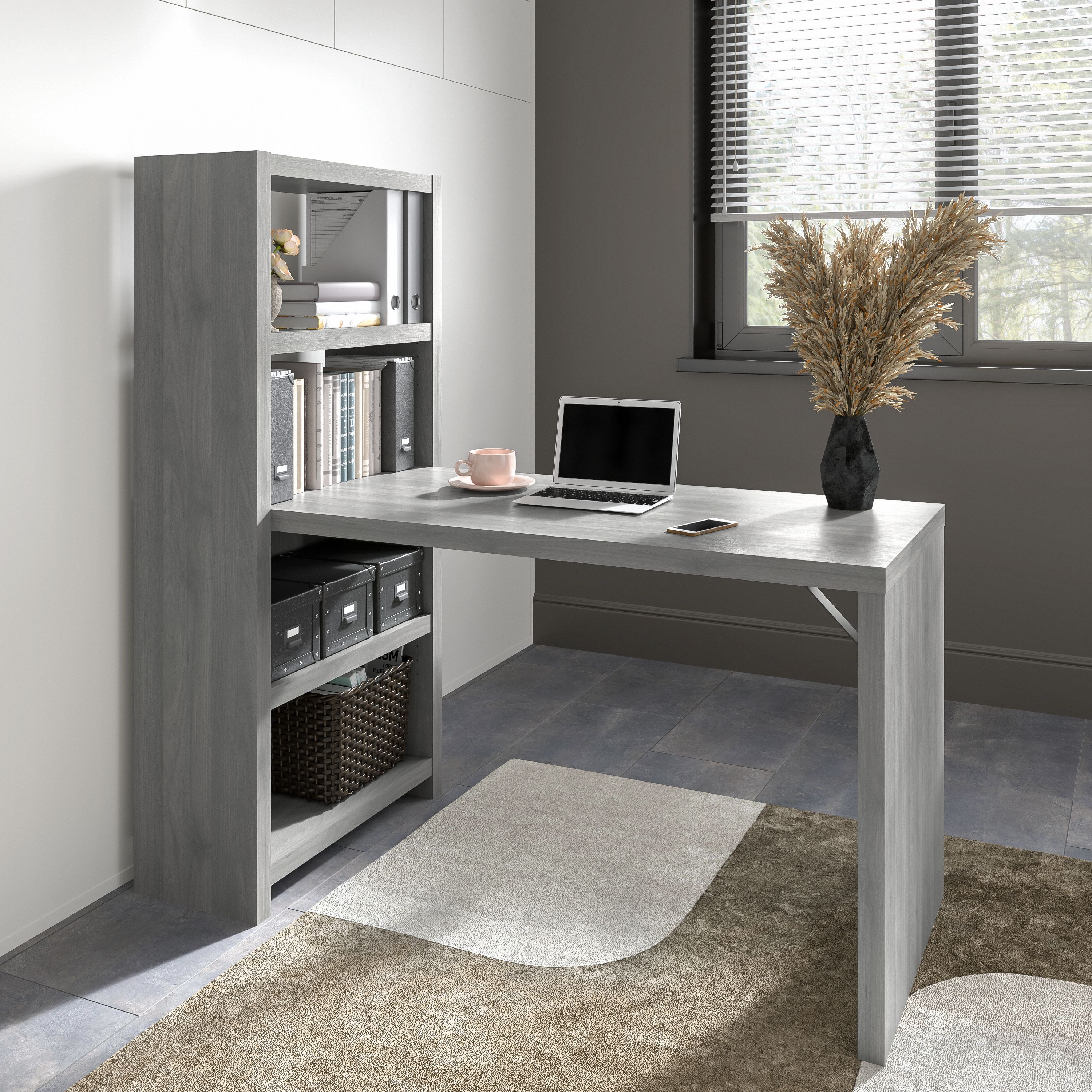 Shop Bush Business Furniture Echo 56W Bookcase Desk 01 KI60407-03 #color_modern gray