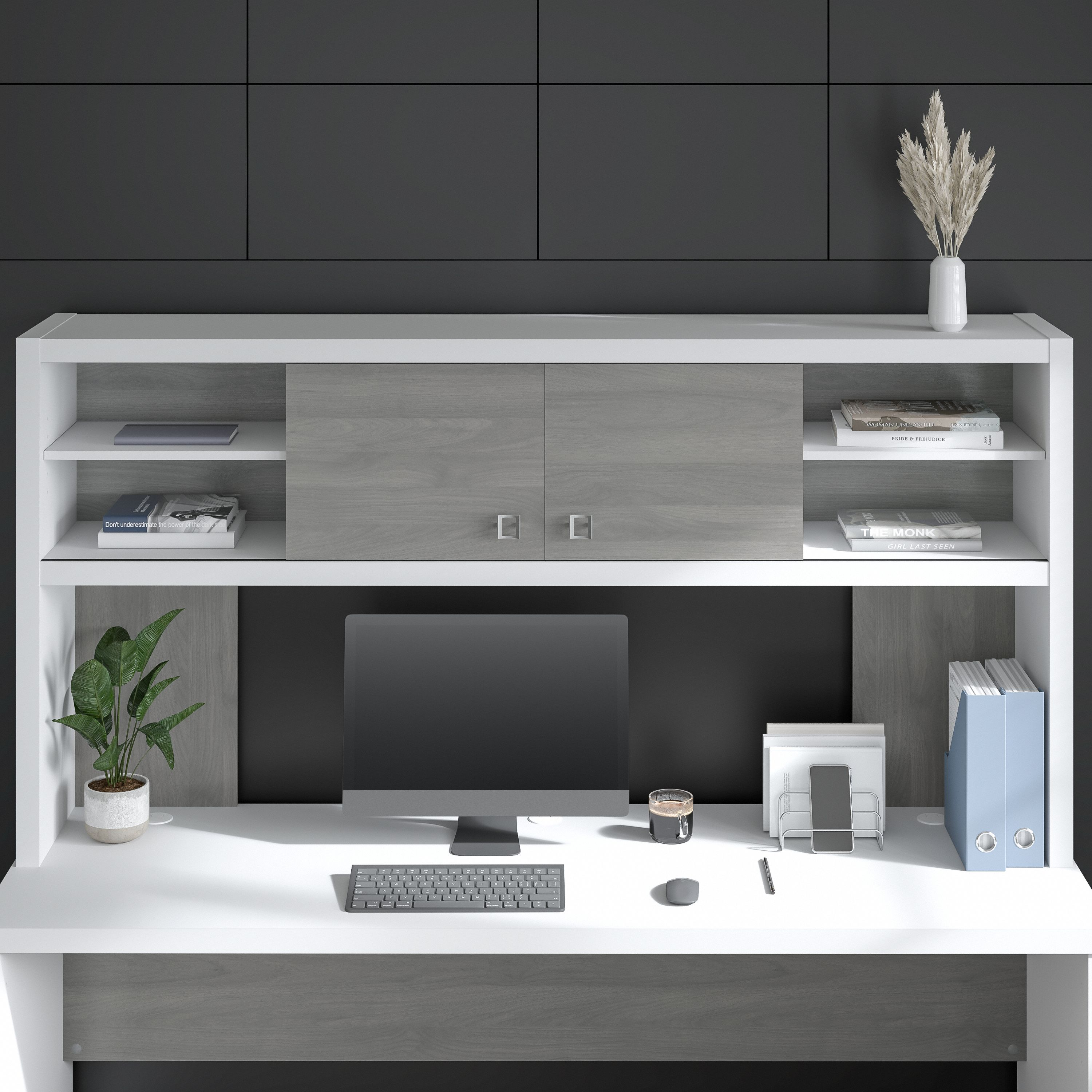 Shop Bush Business Furniture Echo 72W Desk Hutch 01 KI60511-03 #color_pure white/modern gray