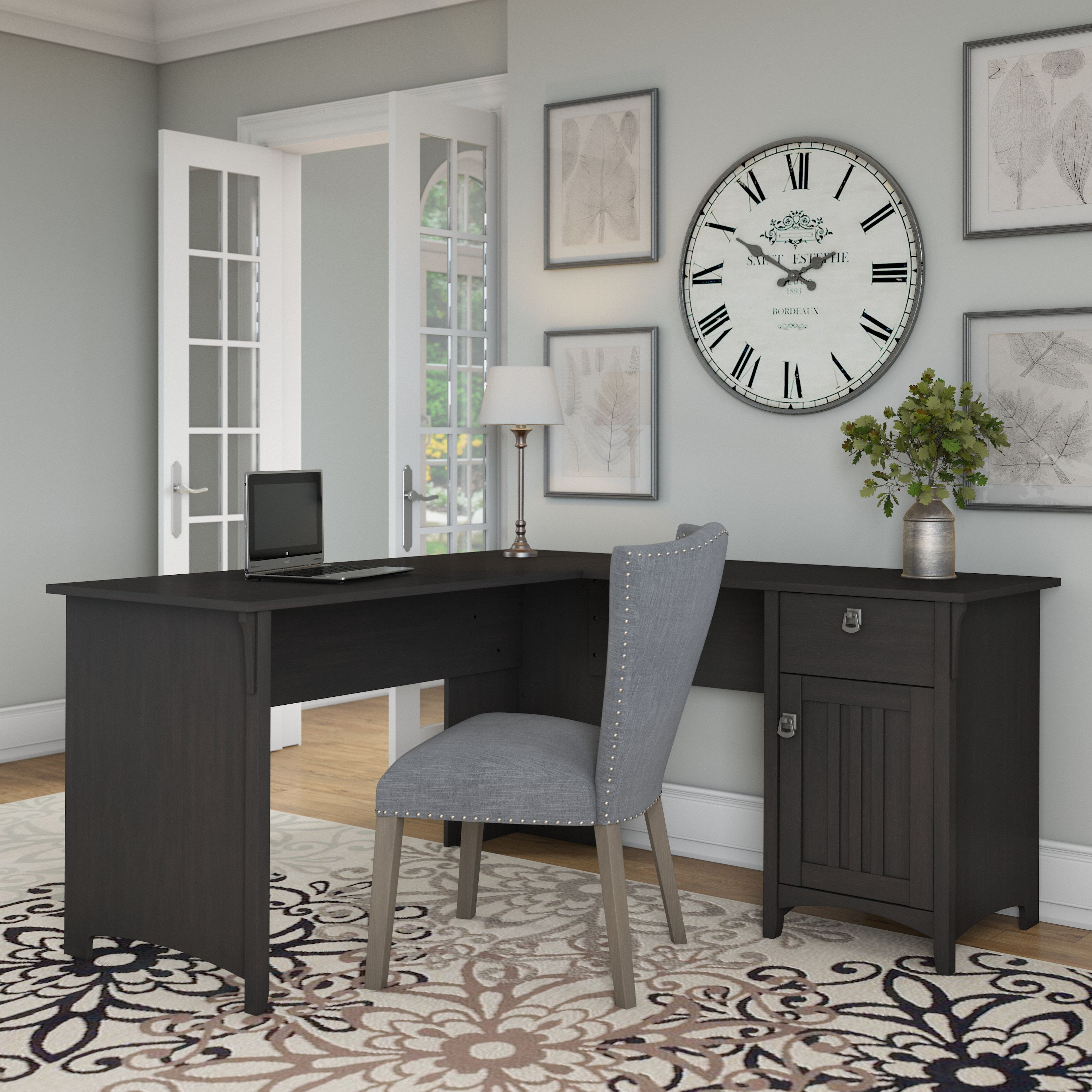 Shop Bush Furniture Salinas 60W L Shaped Desk with Storage 01 SAD160VB-03 #color_vintage black
