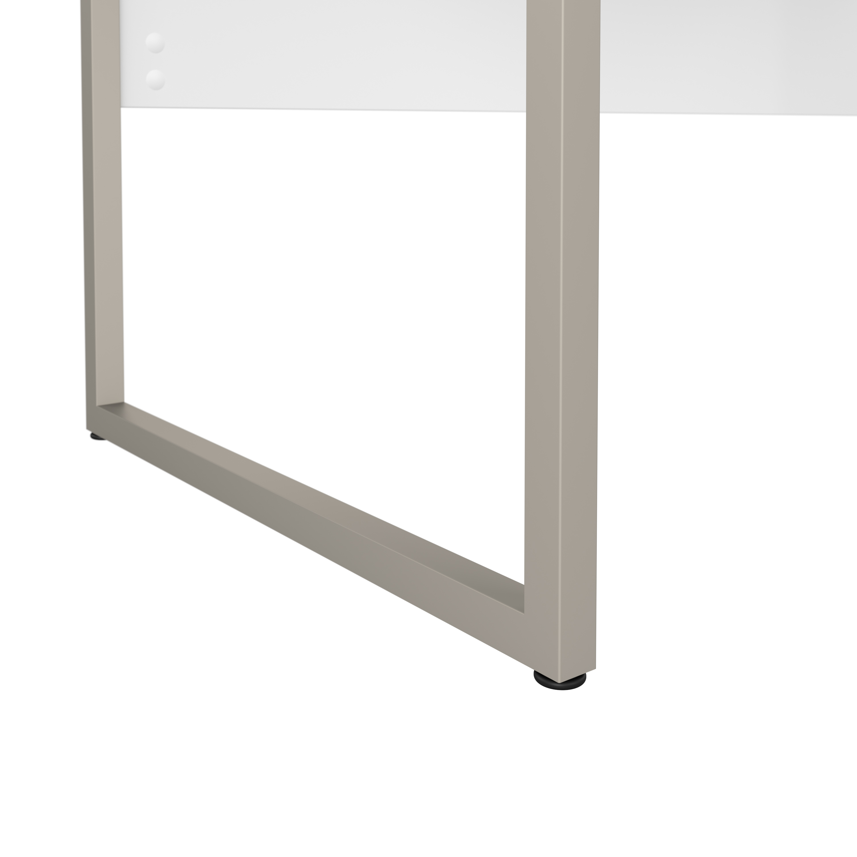 Shop Bush Business Furniture Hybrid 60W x 30D L Shaped Table Desk with Metal Legs 05 HYB027WH #color_white