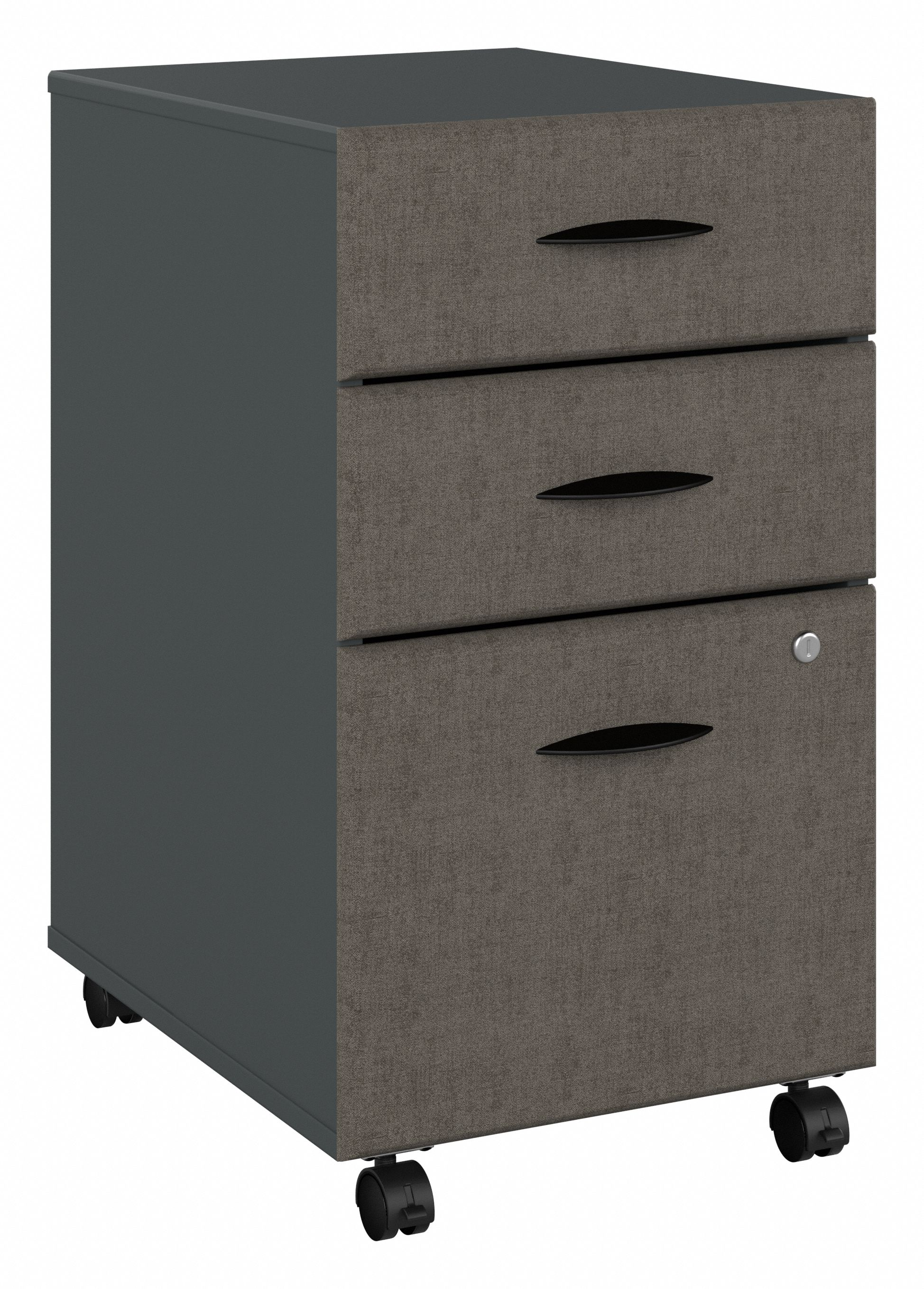 Shop Bush Business Furniture Series A 3 Drawer Mobile File Cabinet 02 WC84853PSU #color_slate