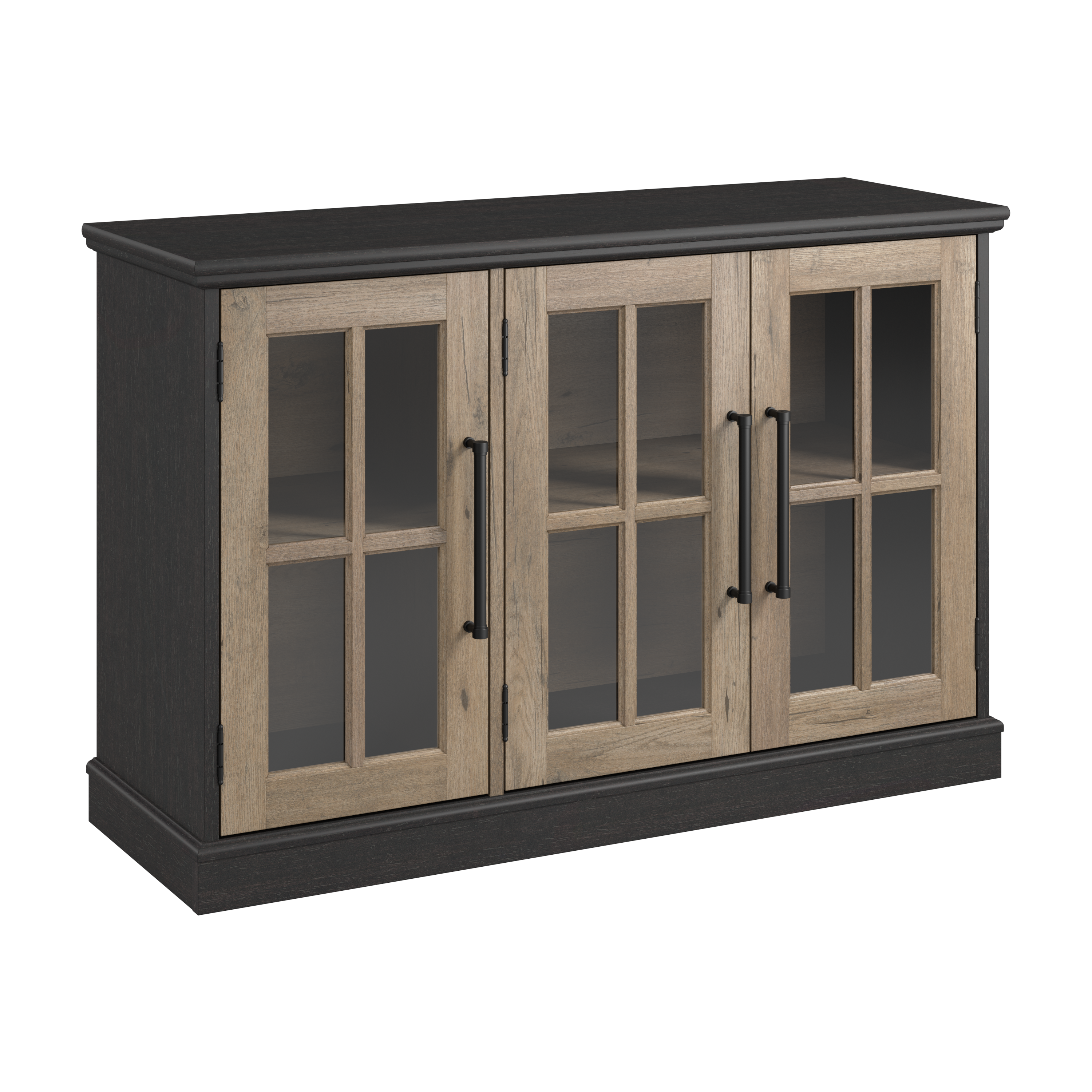 Shop Bush Furniture Westbrook 46W Sideboard Cabinet 02 WBV146V2R-03 #color_vintage black/restored tan hickory
