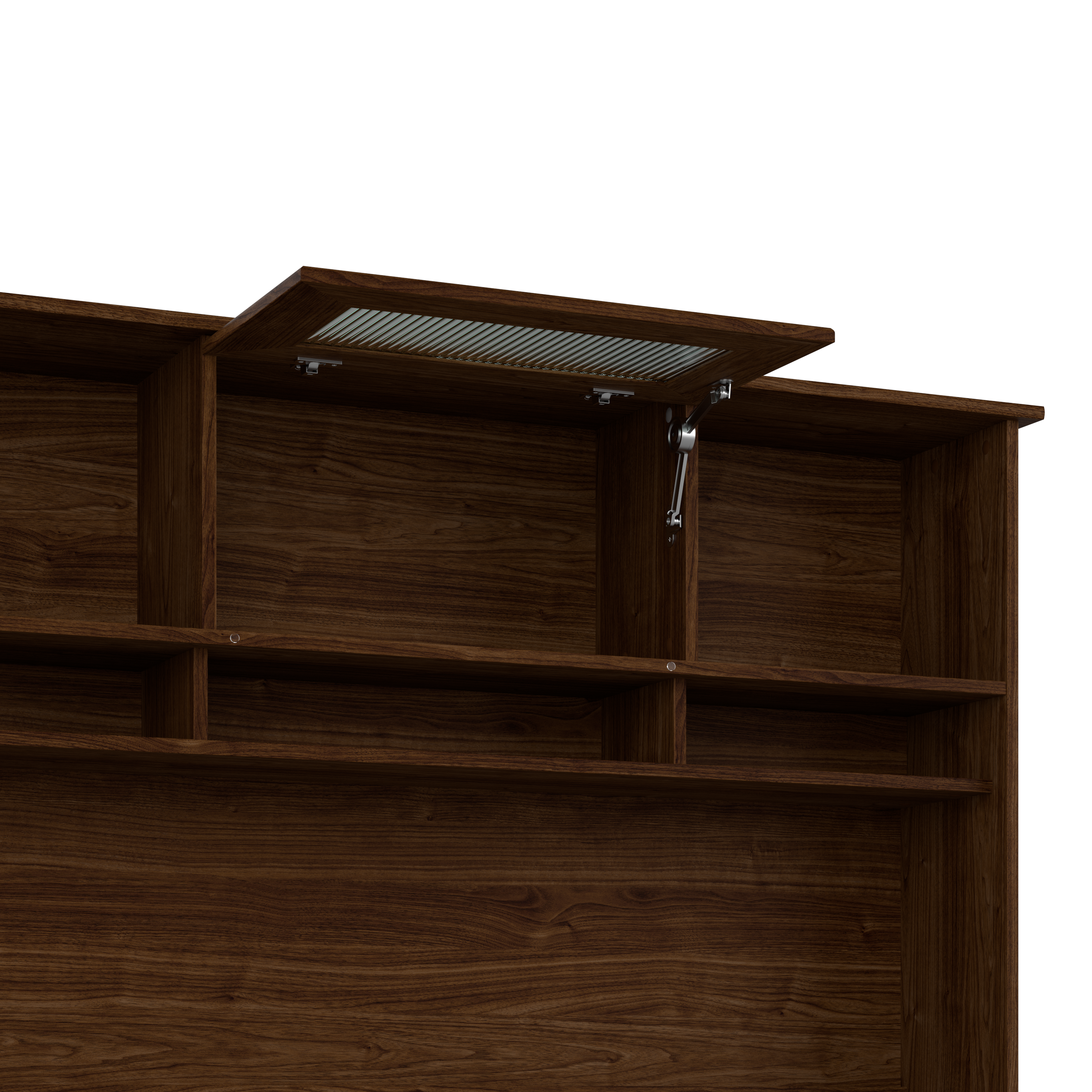 Shop Bush Furniture Cabot 60W L Shaped Computer Desk with Hutch and 5 Shelf Bookcase 04 CAB011MW #color_modern walnut