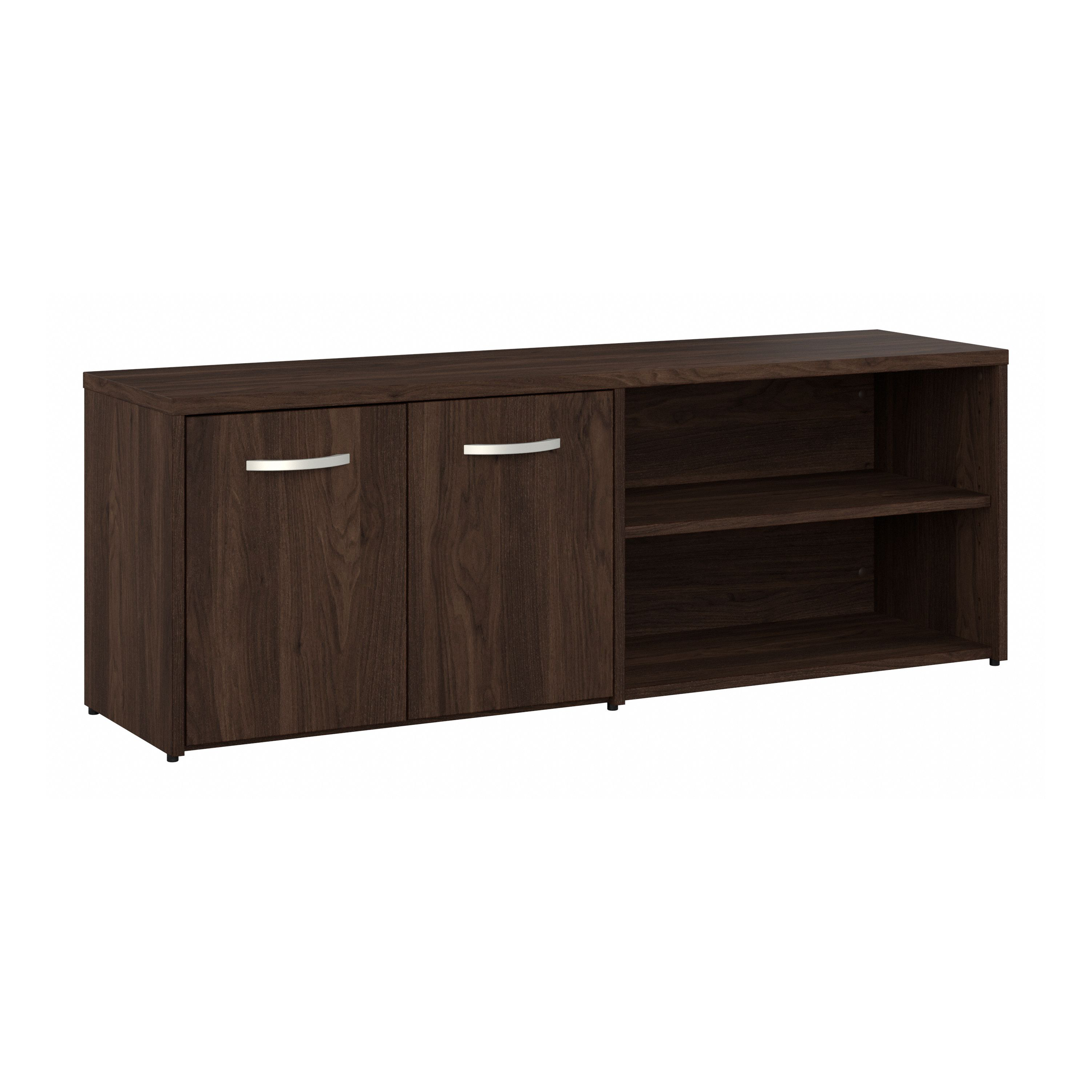 Shop Bush Business Furniture Hybrid Low Storage Cabinet with Doors and Shelves 02 HYS160BW-Z #color_black walnut