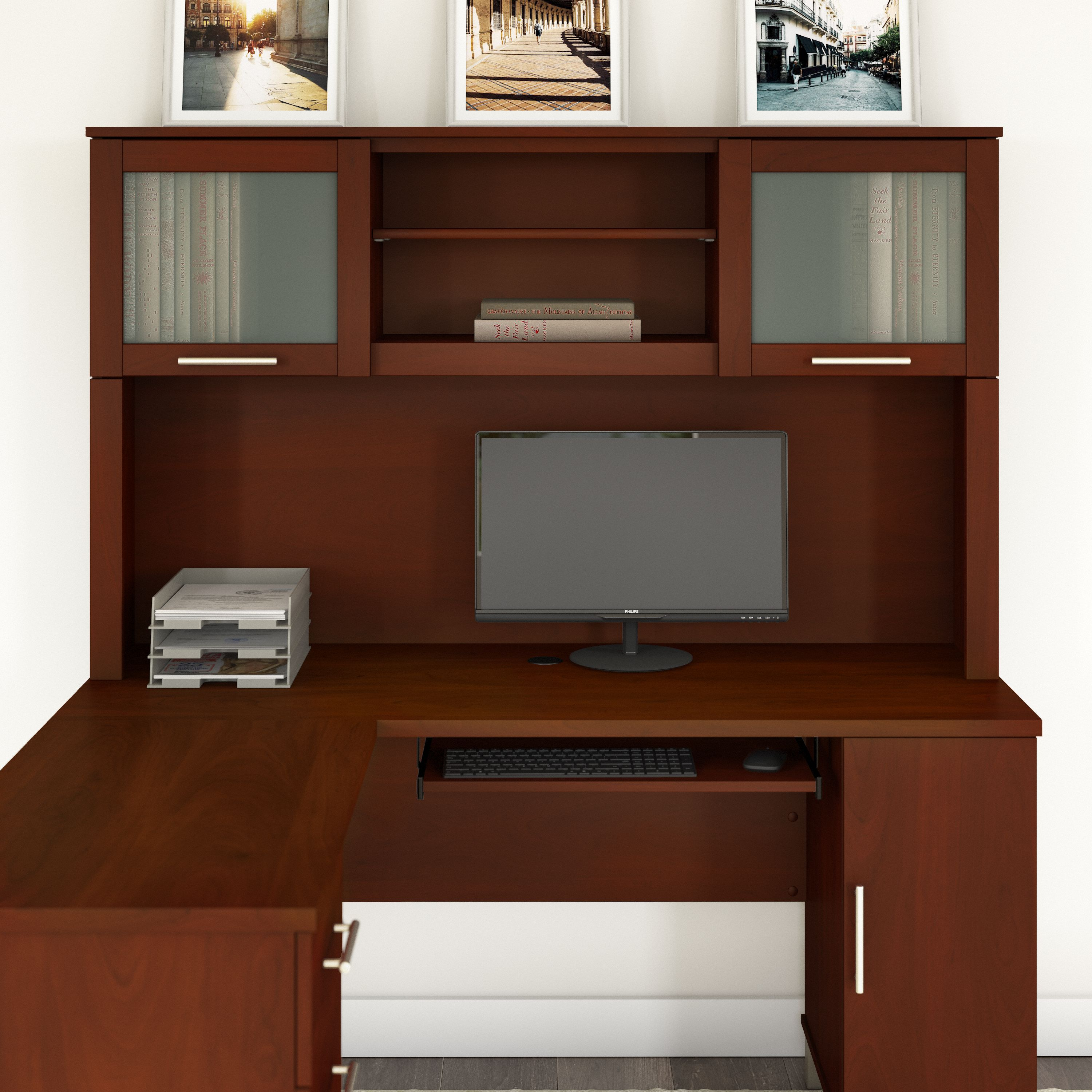 Shop Bush Furniture Somerset 60W Desk Hutch 01 WC81731 #color_hansen cherry
