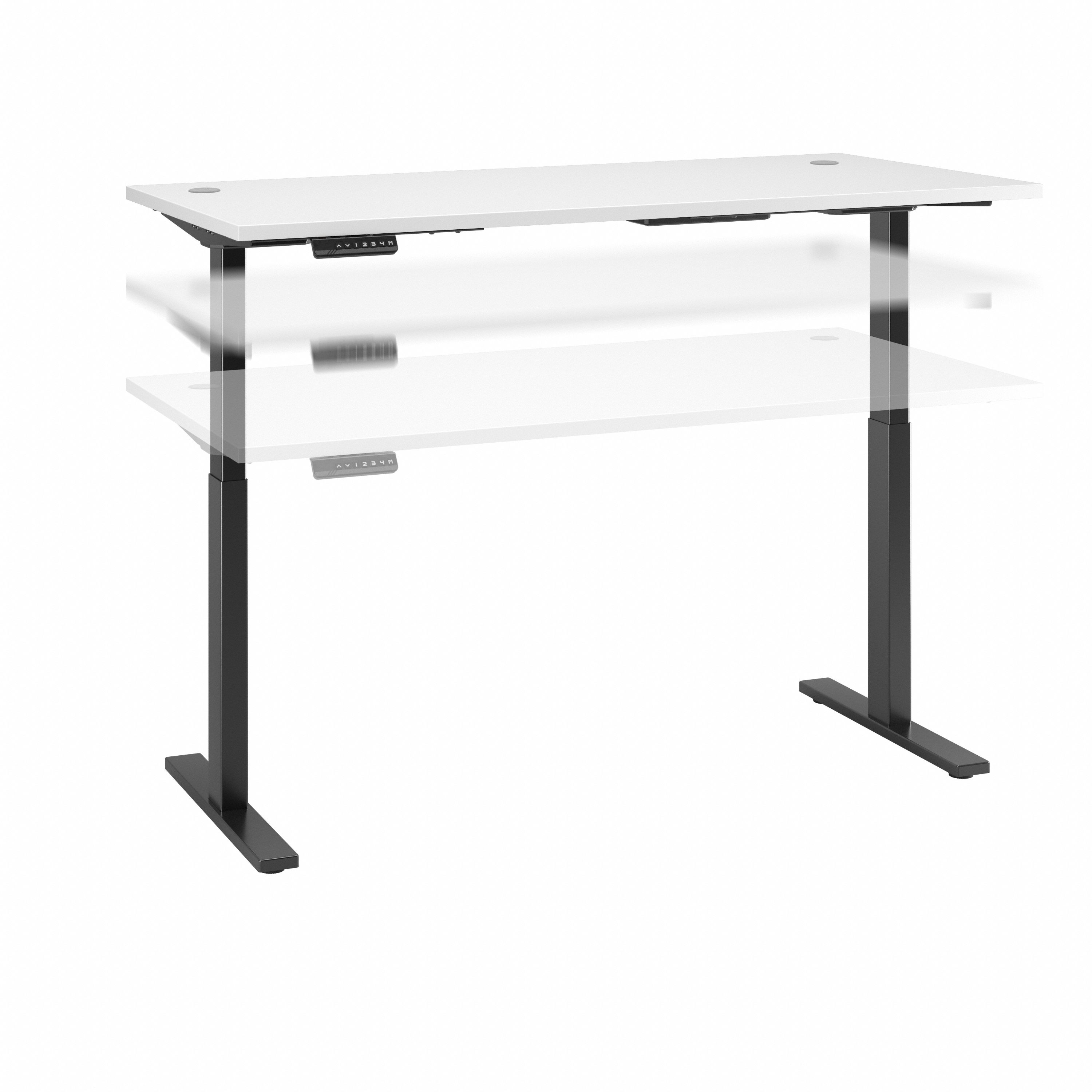 Shop Move 60 Series by Bush Business Furniture 72W x 30D Height Adjustable Standing Desk 02 M6S7230WHBK #color_white/black powder coat