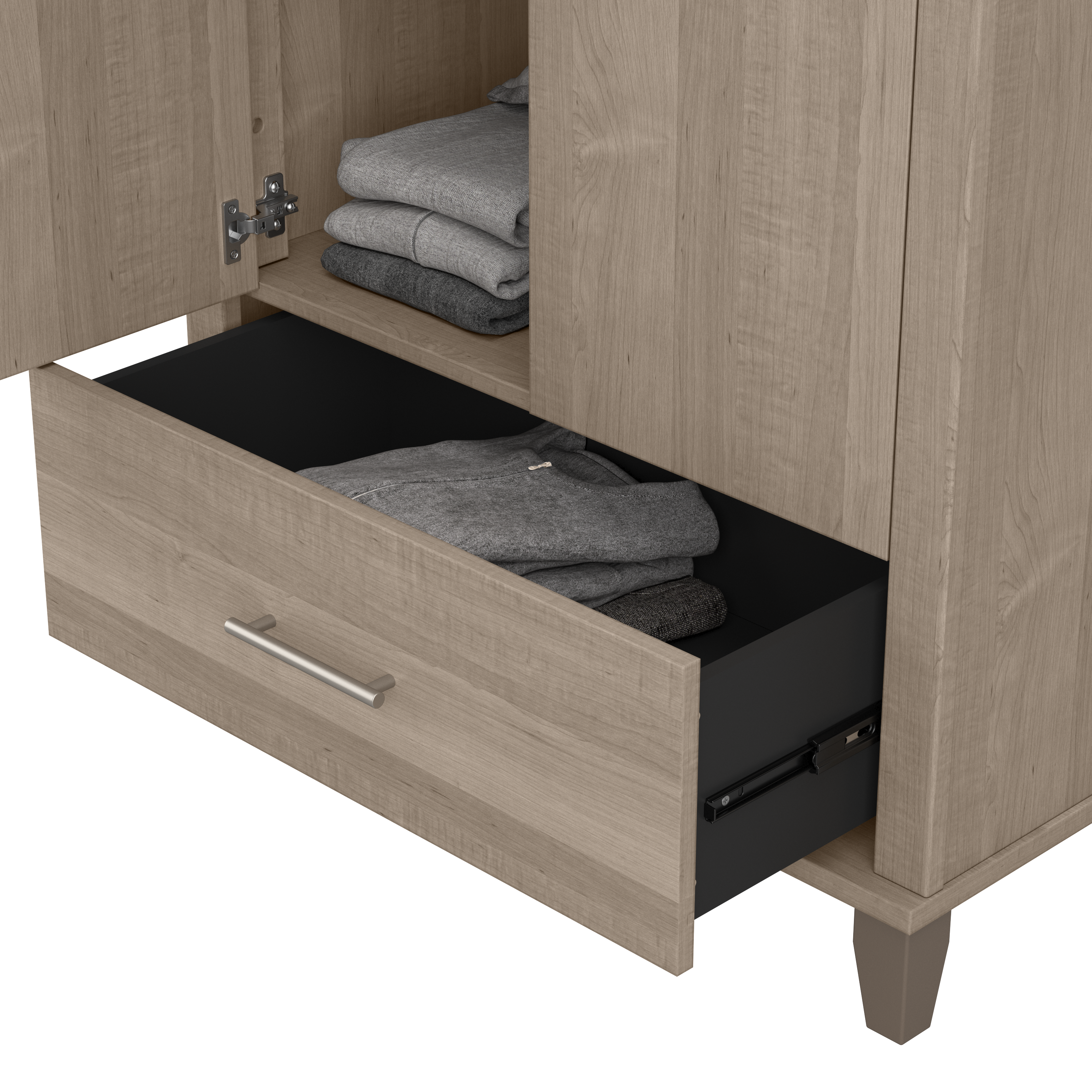Shop Bush Furniture Somerset Large Armoire Cabinet 03 STS166AGK #color_ash gray