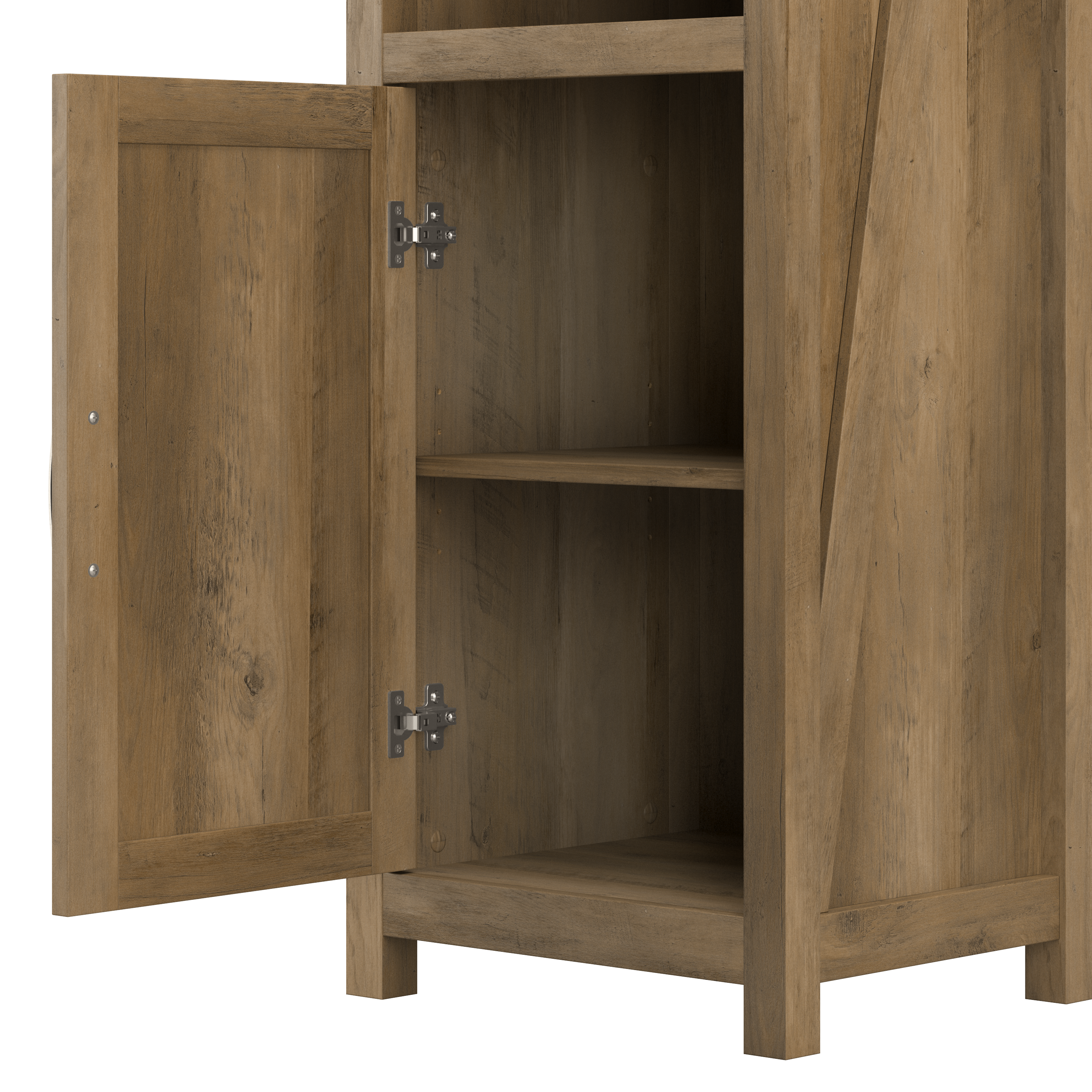 Shop Bush Furniture Knoxville Tall 5 Shelf Bookcase with Doors 04 CGB132RCP-03 #color_reclaimed pine