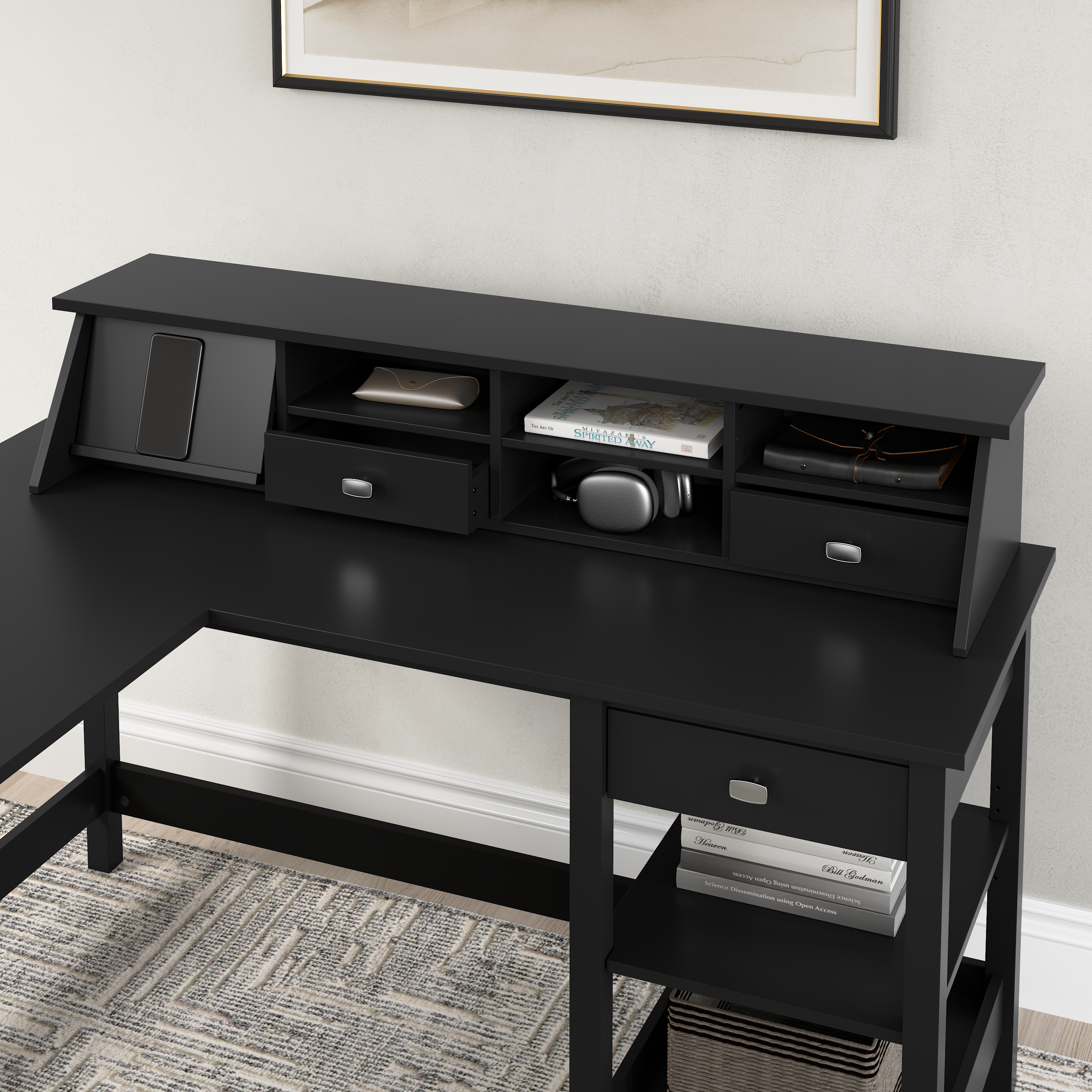 Shop Bush Furniture Broadview Desktop Organizer 01 BDH154CBL-03 #color_classic black