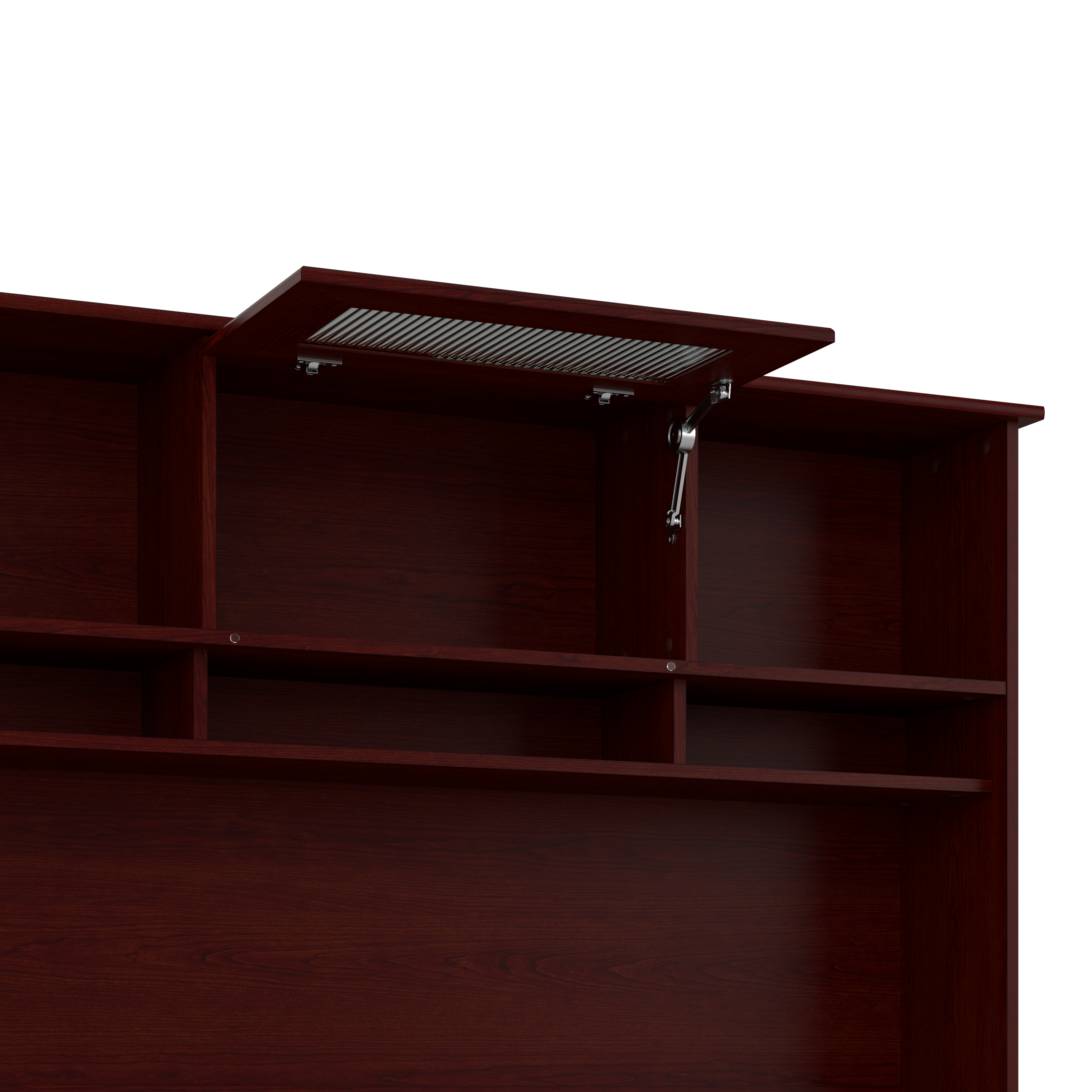 Shop Bush Furniture Cabot 60W L Shaped Computer Desk with Hutch and Drawers 03 CAB046HVC #color_harvest cherry