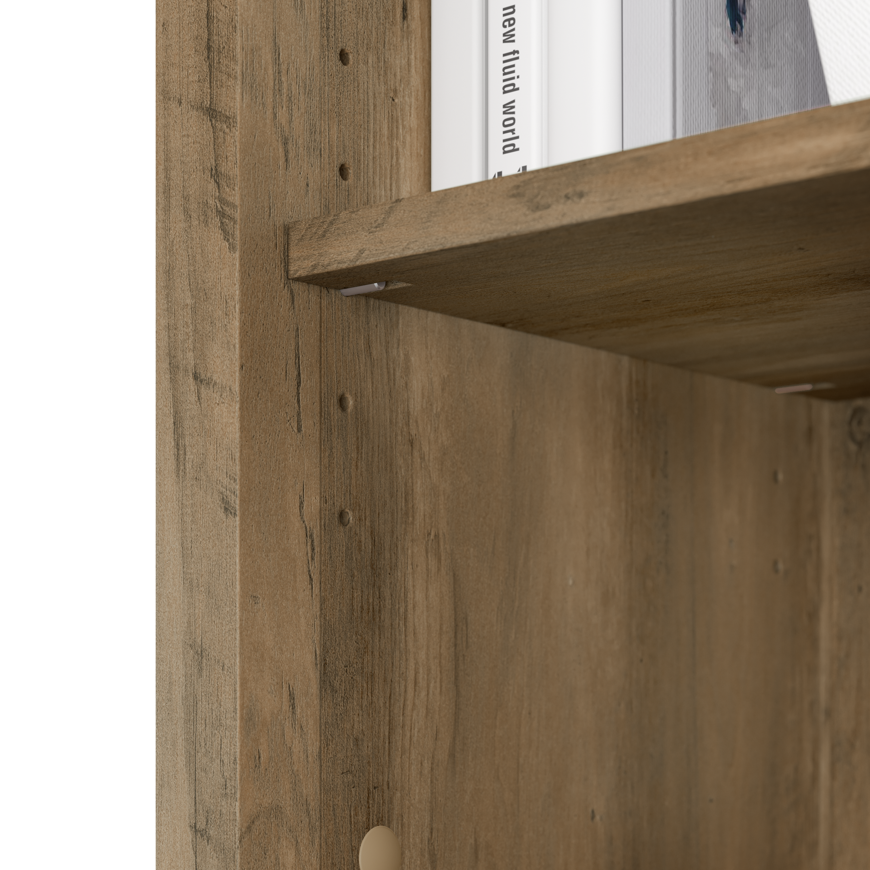 Shop Bush Furniture Salinas Tall 5 Shelf Bookcase - Set of 2 05 SAL036RCP #color_reclaimed pine