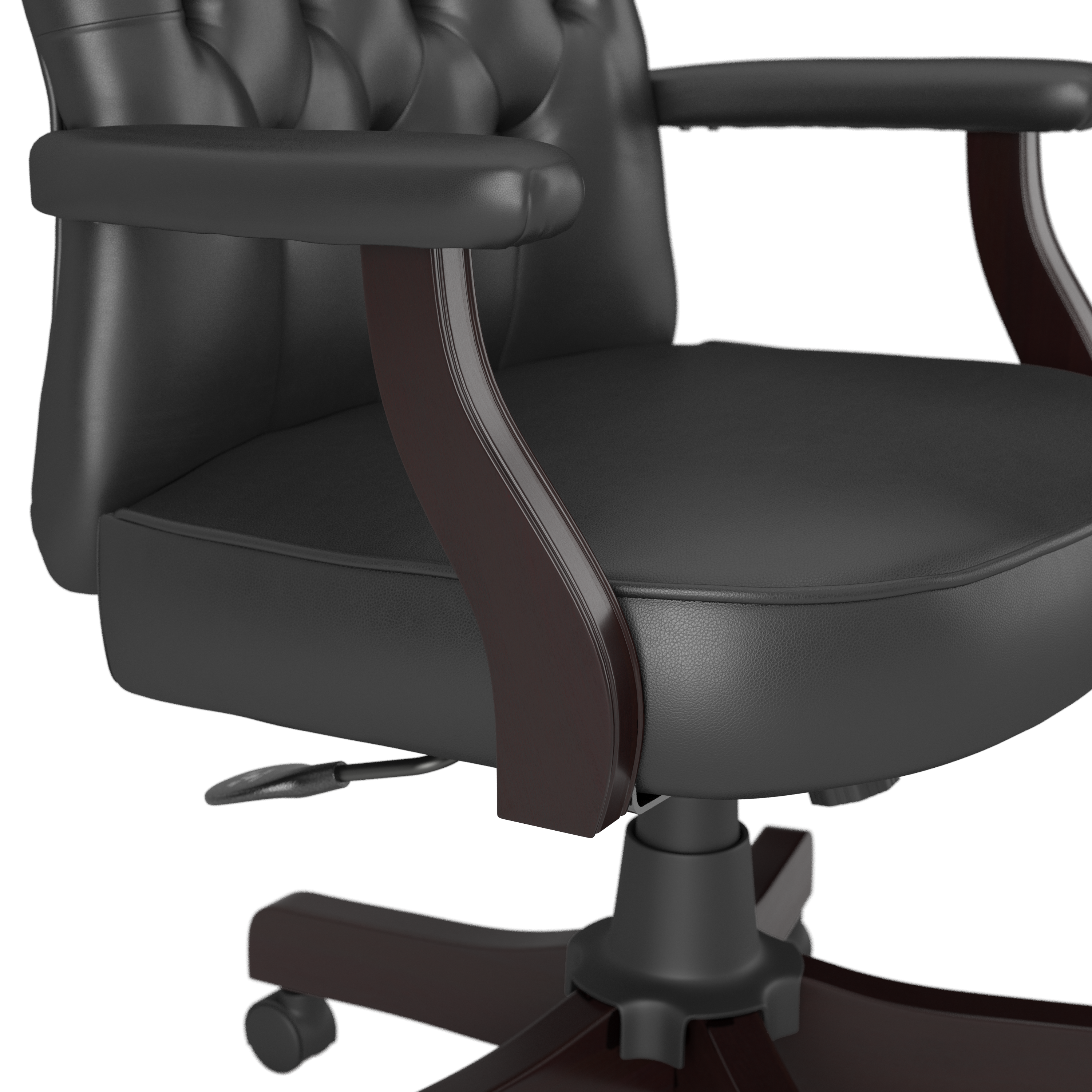 Shop Bush Business Furniture Arden Lane High Back Tufted Office Chair with Arms 04 CH2303BLL-03 #color_black leather